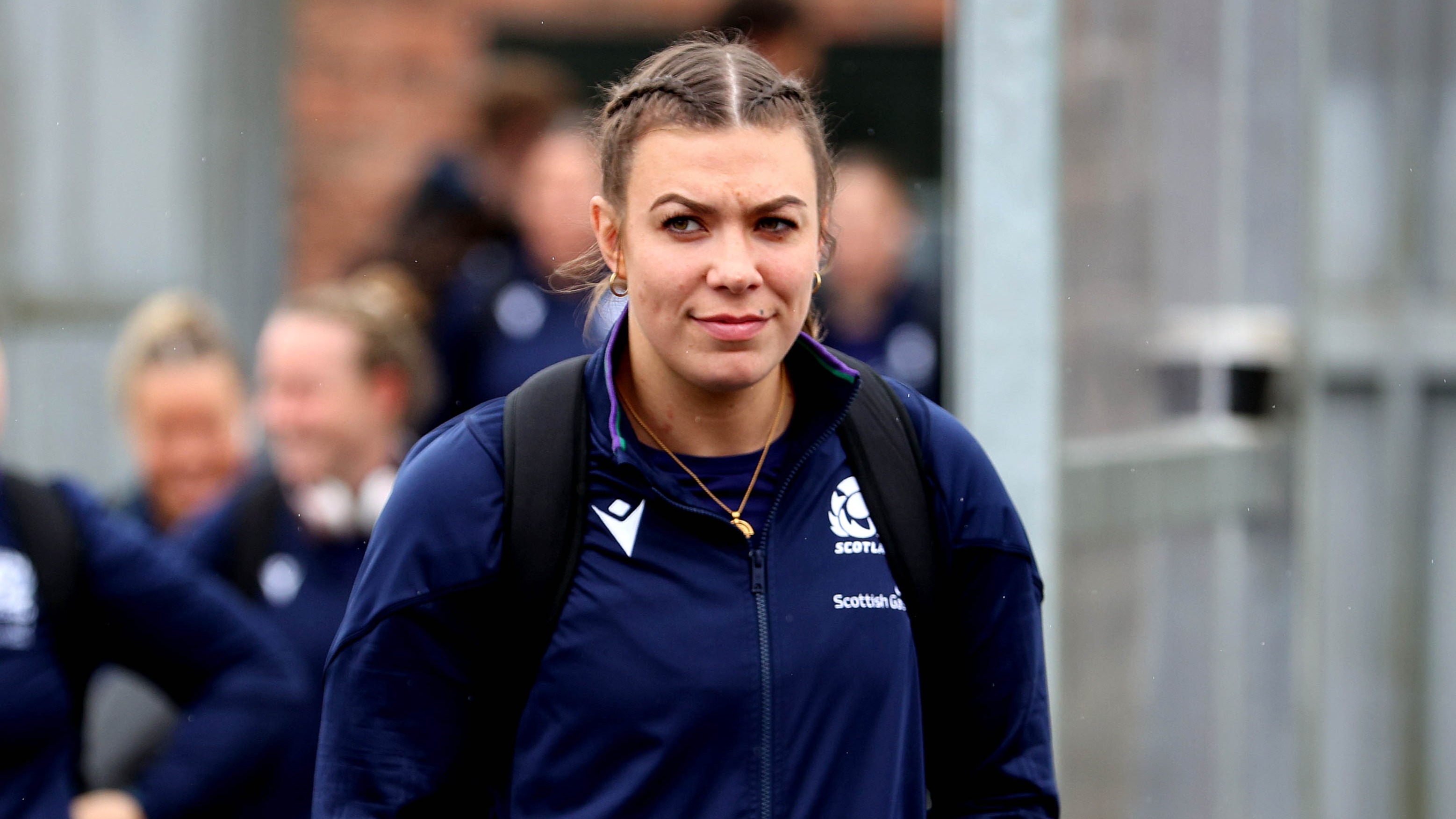 Scotland's Louise McMillan arrives during the 2024 Guinness Women's Six Nations Championship Round 5 between Ireland and Scotland in Kingspan Stadium, Belfast,