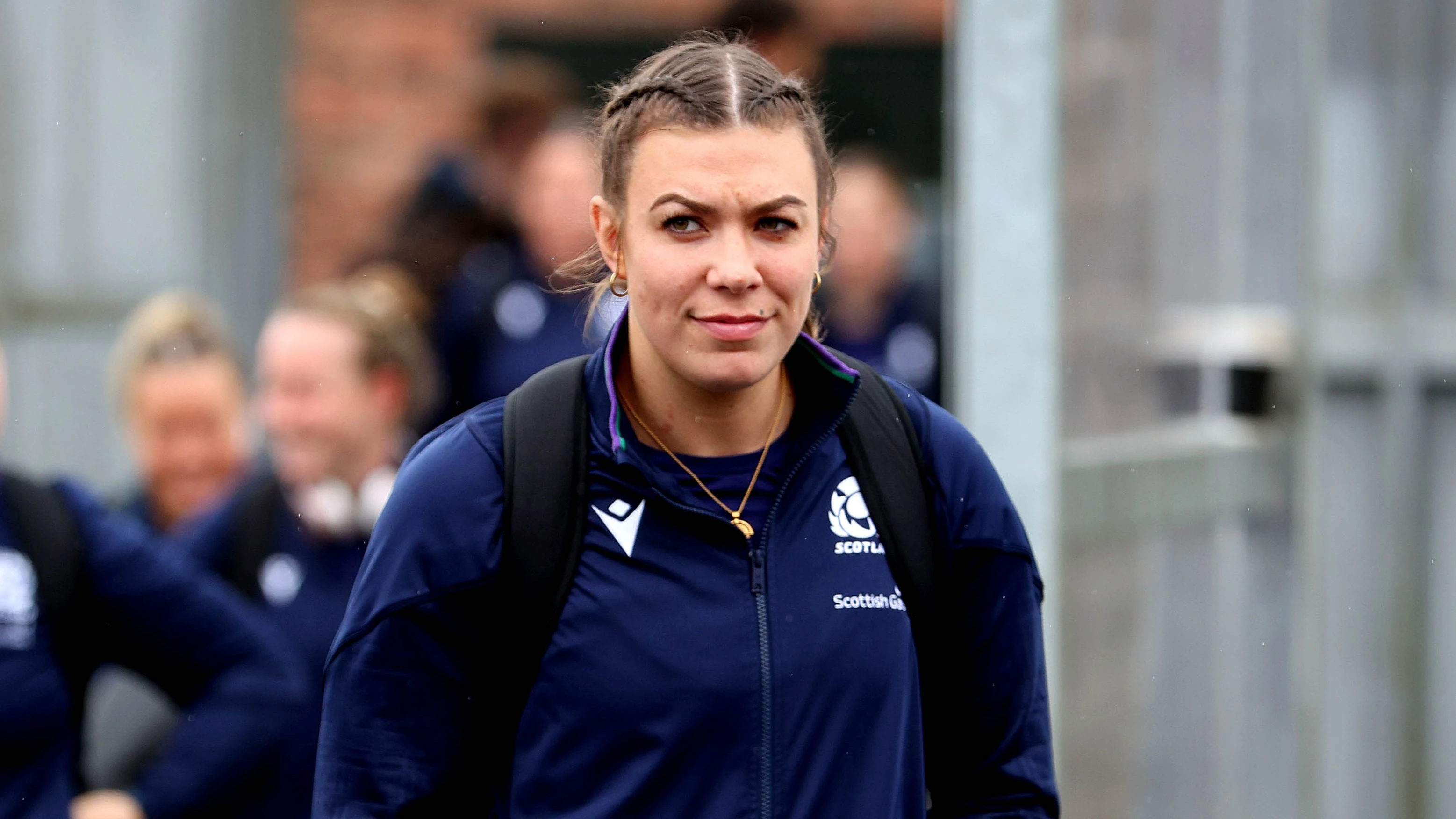 Scotland's Louise McMillan arrives during the 2024 Guinness Women's Six Nations Championship Round 5 between Ireland and Scotland in Kingspan Stadium, Belfast,