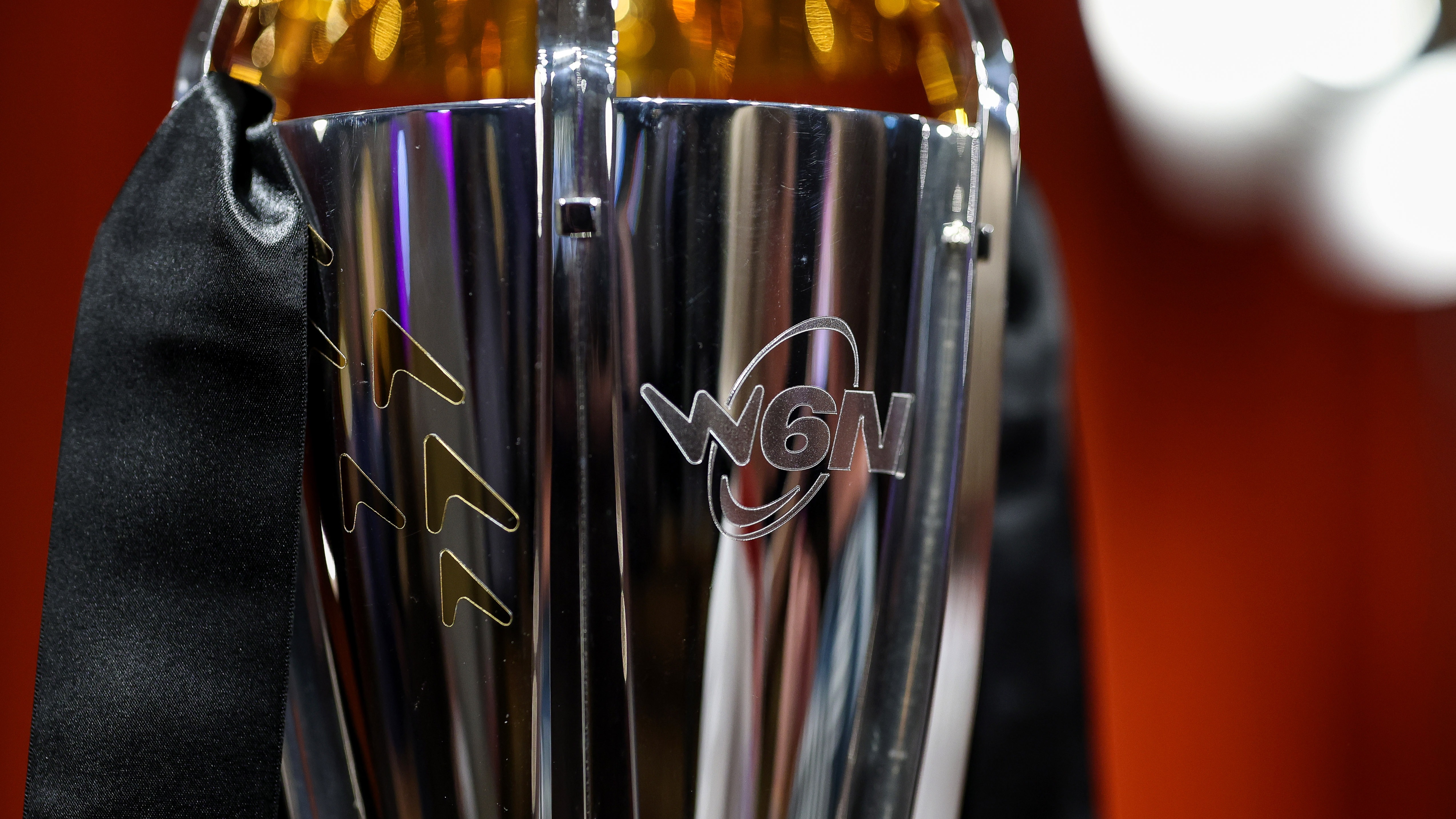 A close-up of the Women's Six Nations trophy.