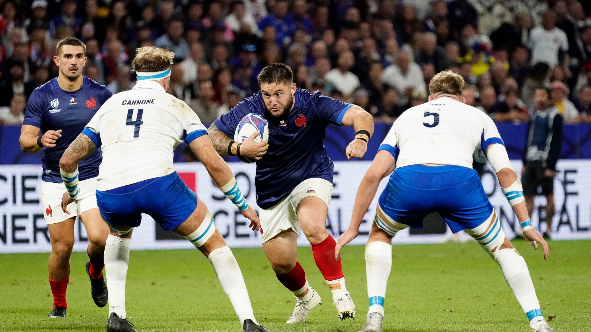Cyril Baille against Italy at the Rugby World Cup 2023