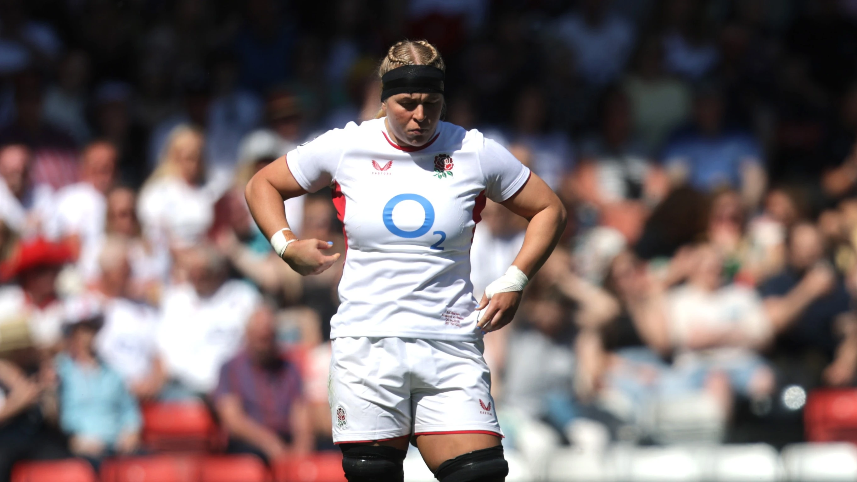 England's Abi Burton during the 2026 Guinness Women's Six Nations Championship Round 3 game between England and Wales in Ashton Gate Stadium, Bristol