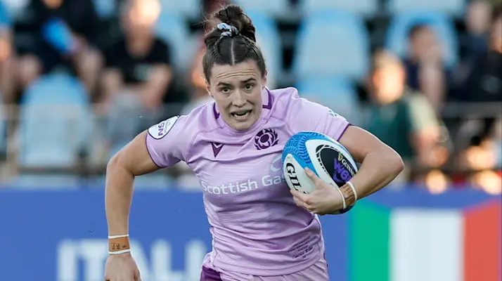Scotland's Francesca McGhie during the 2026 Guinness Women's Six Nations Championship Round 3 game between Italy and Scotland in Stadio Sergio Lanfranchi, Parma
