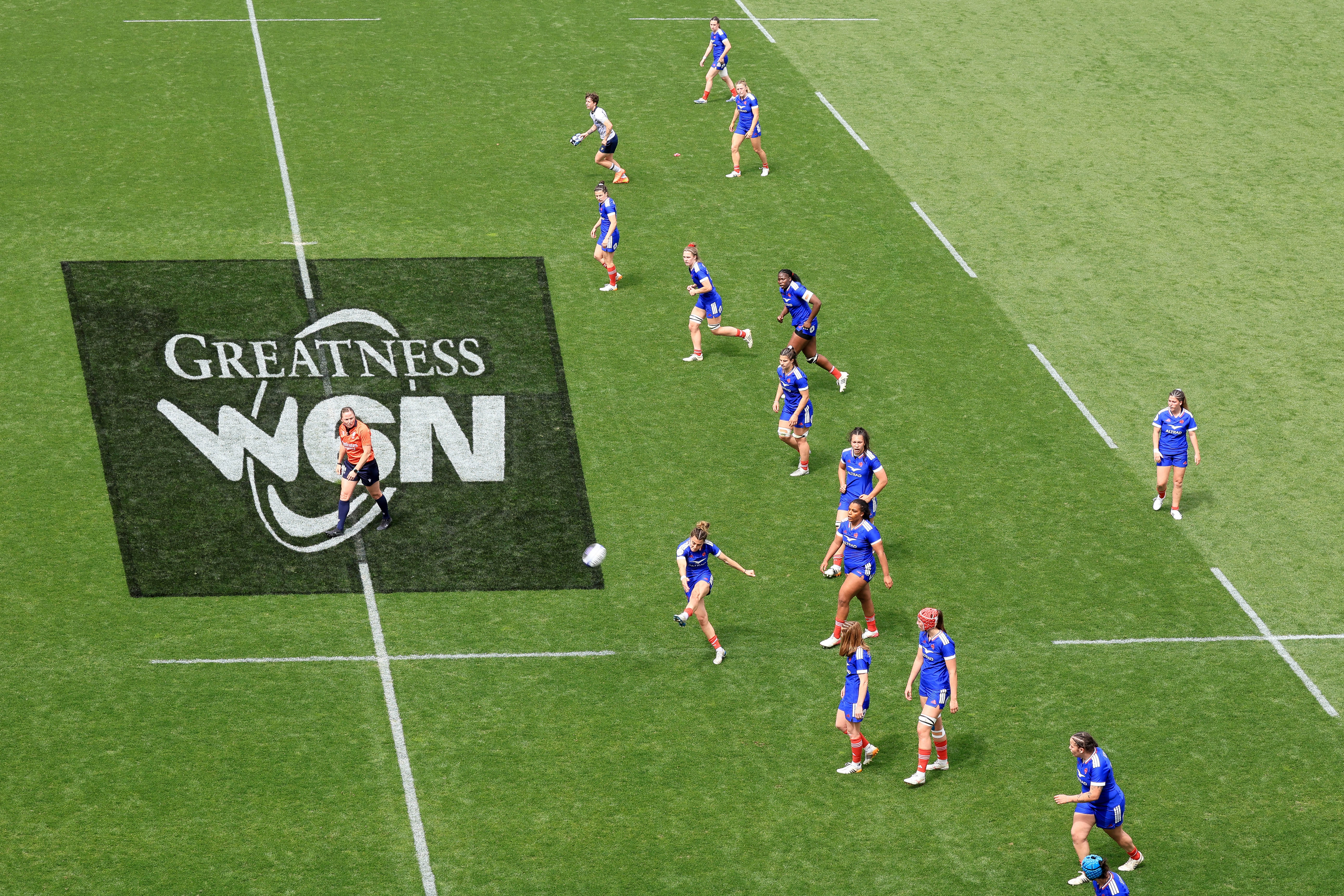 A view of French team during the 2026 Guinness Women's Six Nations Championship Round 1 game between France and Italy in Alpine Stadium, Grenoble, France, Saturday, April 11, 2026 (Photo by Manuel Blondeau / Inpho)