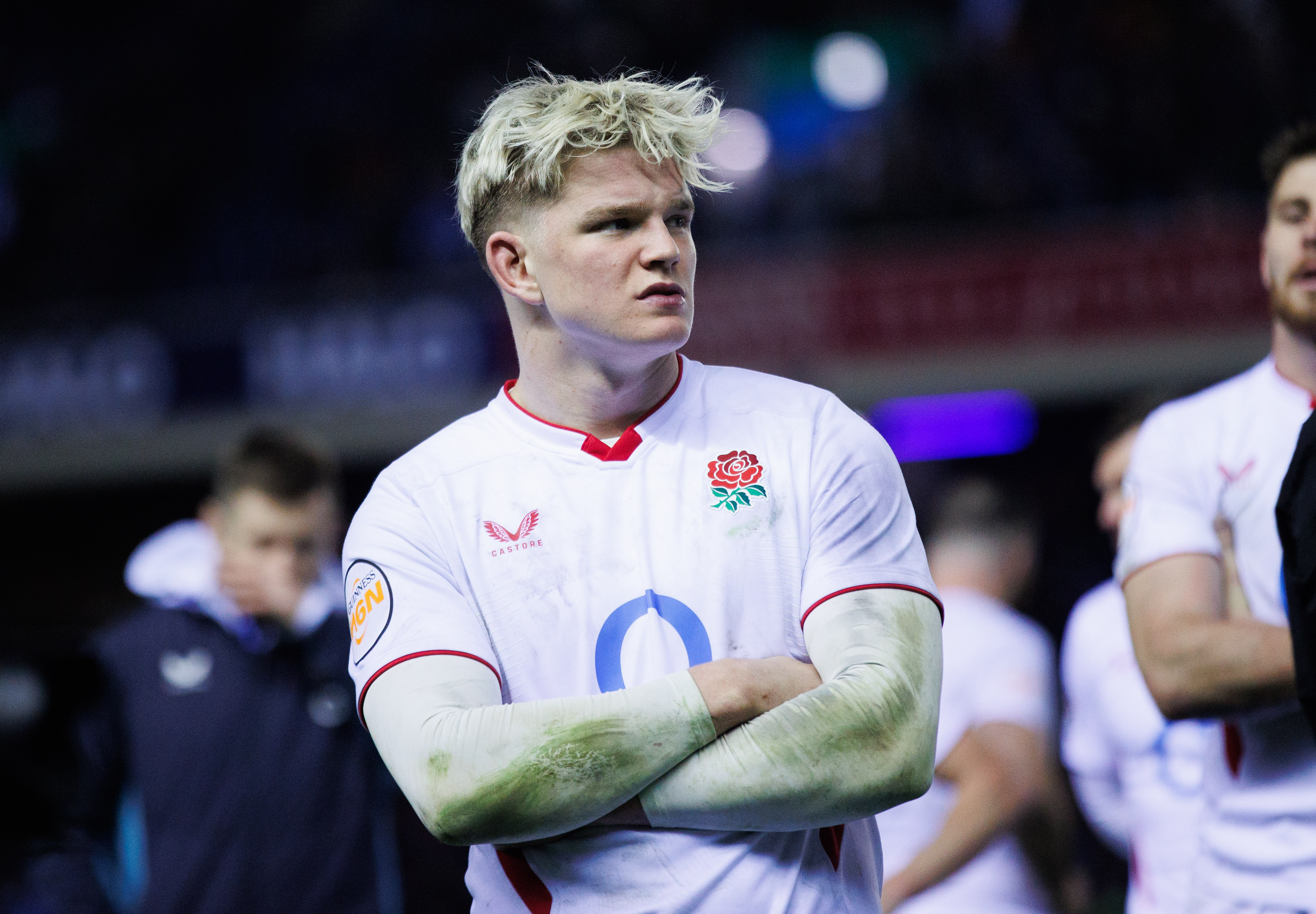 Henry Pollock looks dejected after England's loss to Scotland in Round 2 of the 2026 Six Nations.