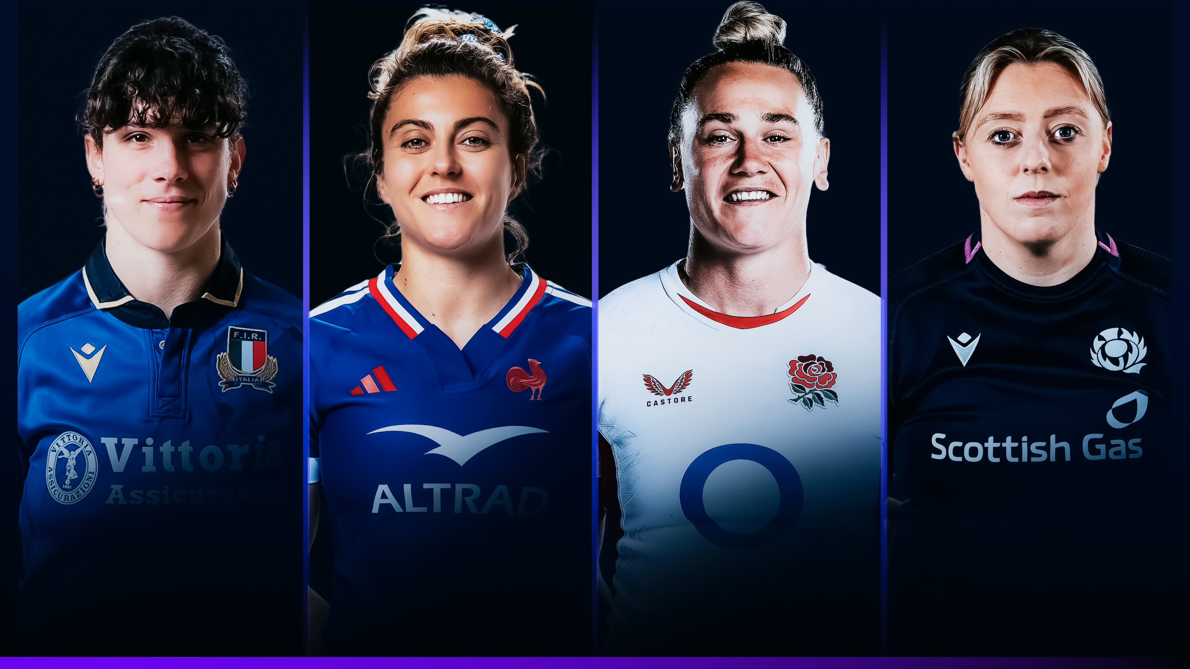 Graphic featuring the four nominees for Try of the Round from Round 3 of the 2026 Guinness Women's Six Nations.