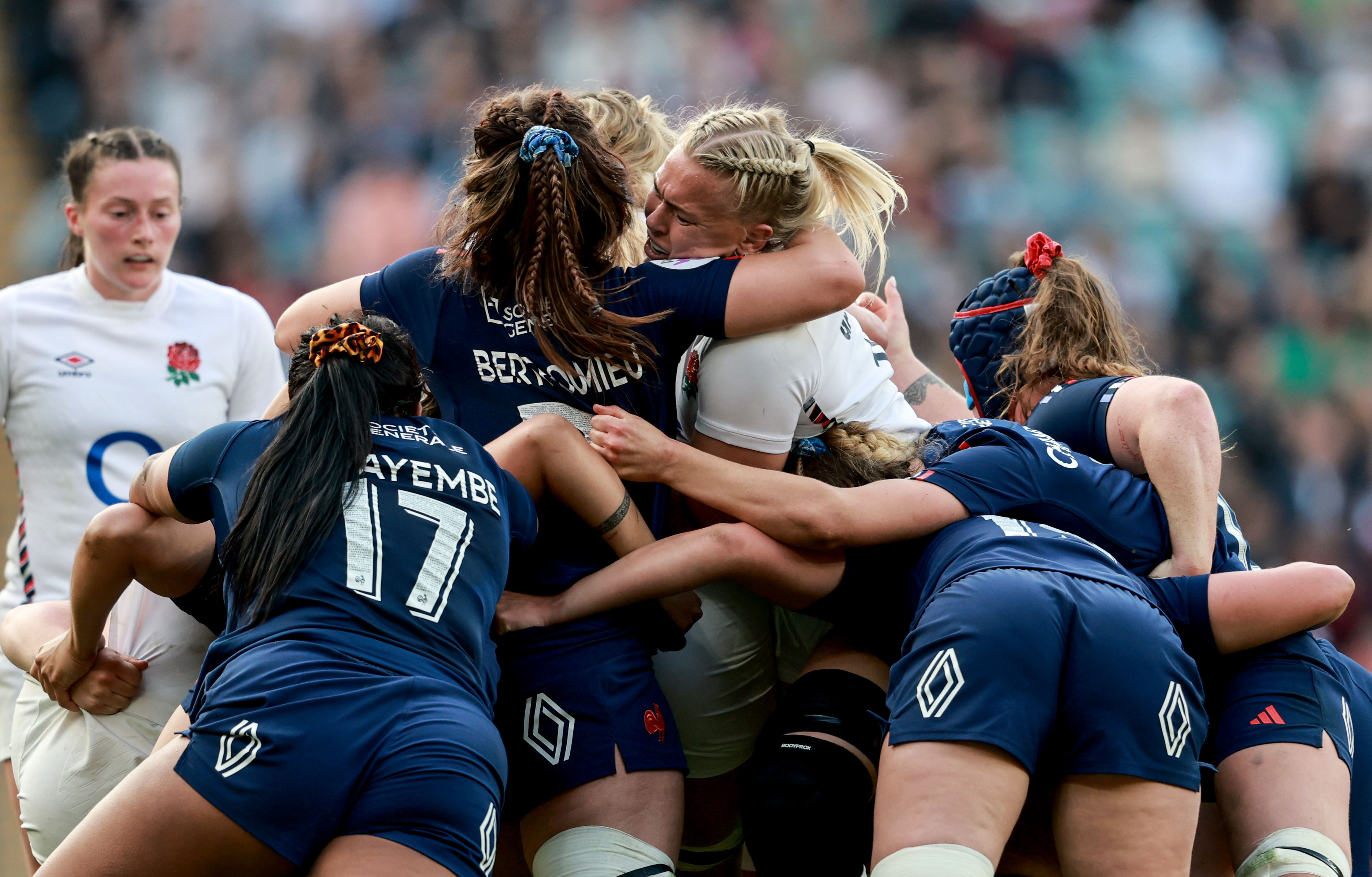 England's Abi Burton during the 2025 Guinness Women's Six Nations Championship Round 5 game between England and France in Allianz Twickenham Stadium, London
