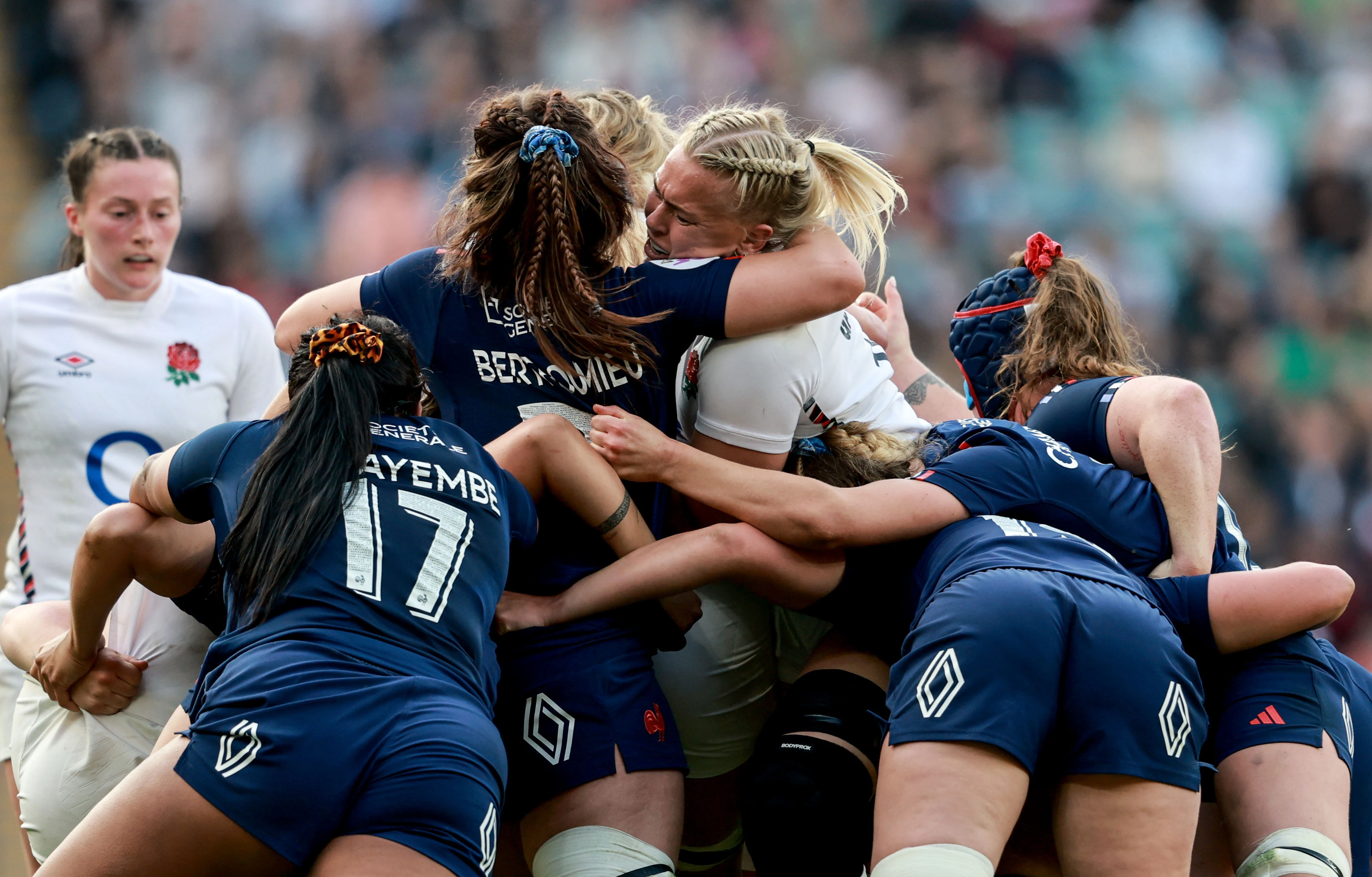 England's Abi Burton during the 2025 Guinness Women's Six Nations Championship Round 5 game between England and France in Allianz Twickenham Stadium, London