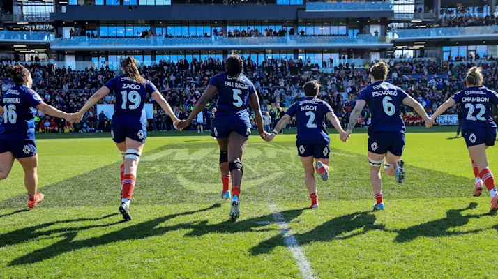France Women celebrate against Scotland, 2025 W6N
