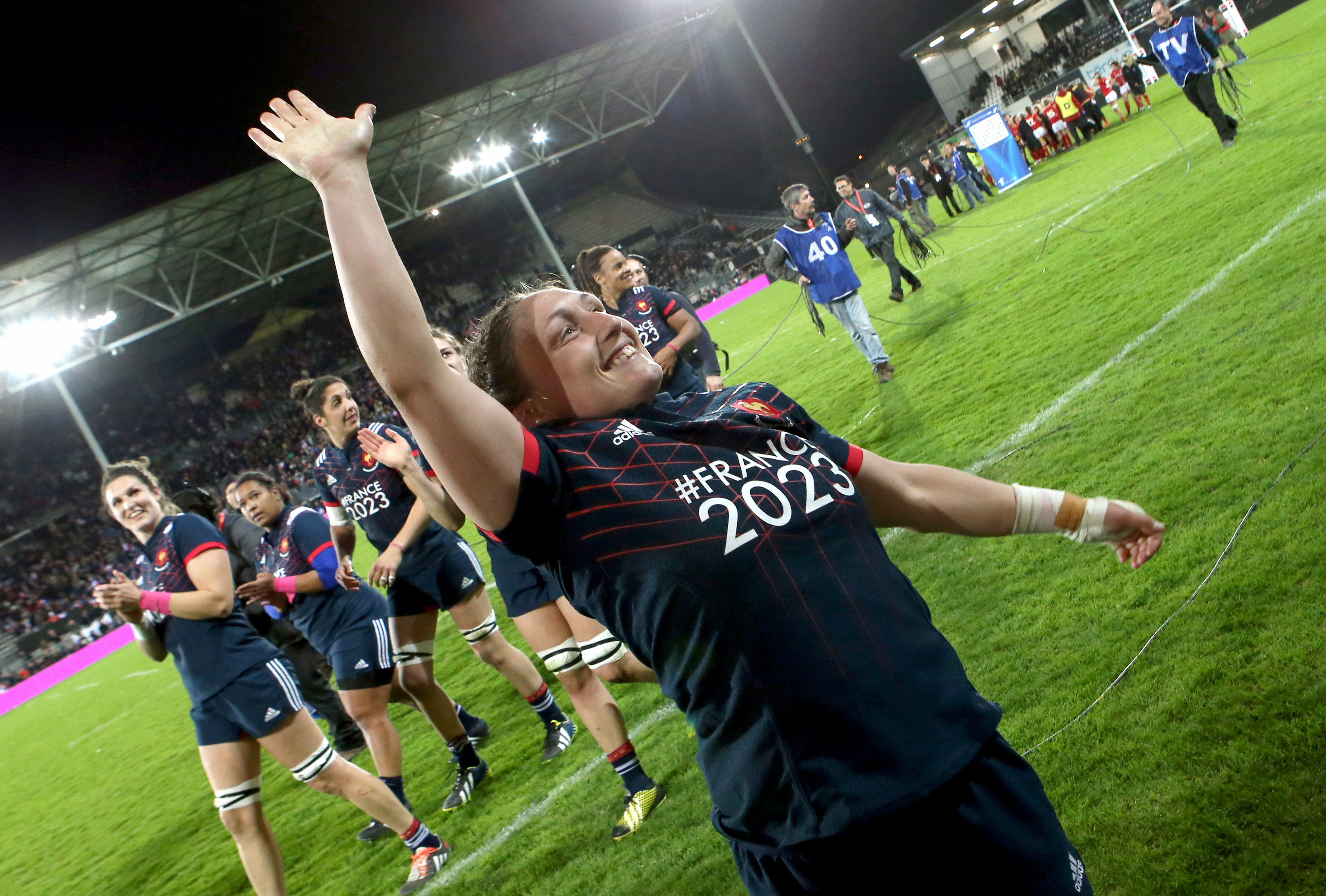 Women’s Six Nations Championship Round 5, Stade Amedee Domenech, Brive, France 18/3/2017
France vs Wales
France's Gaelle Mignot celebrates winning
Mandatory Credit ©INPHO/Diarmid Courreges