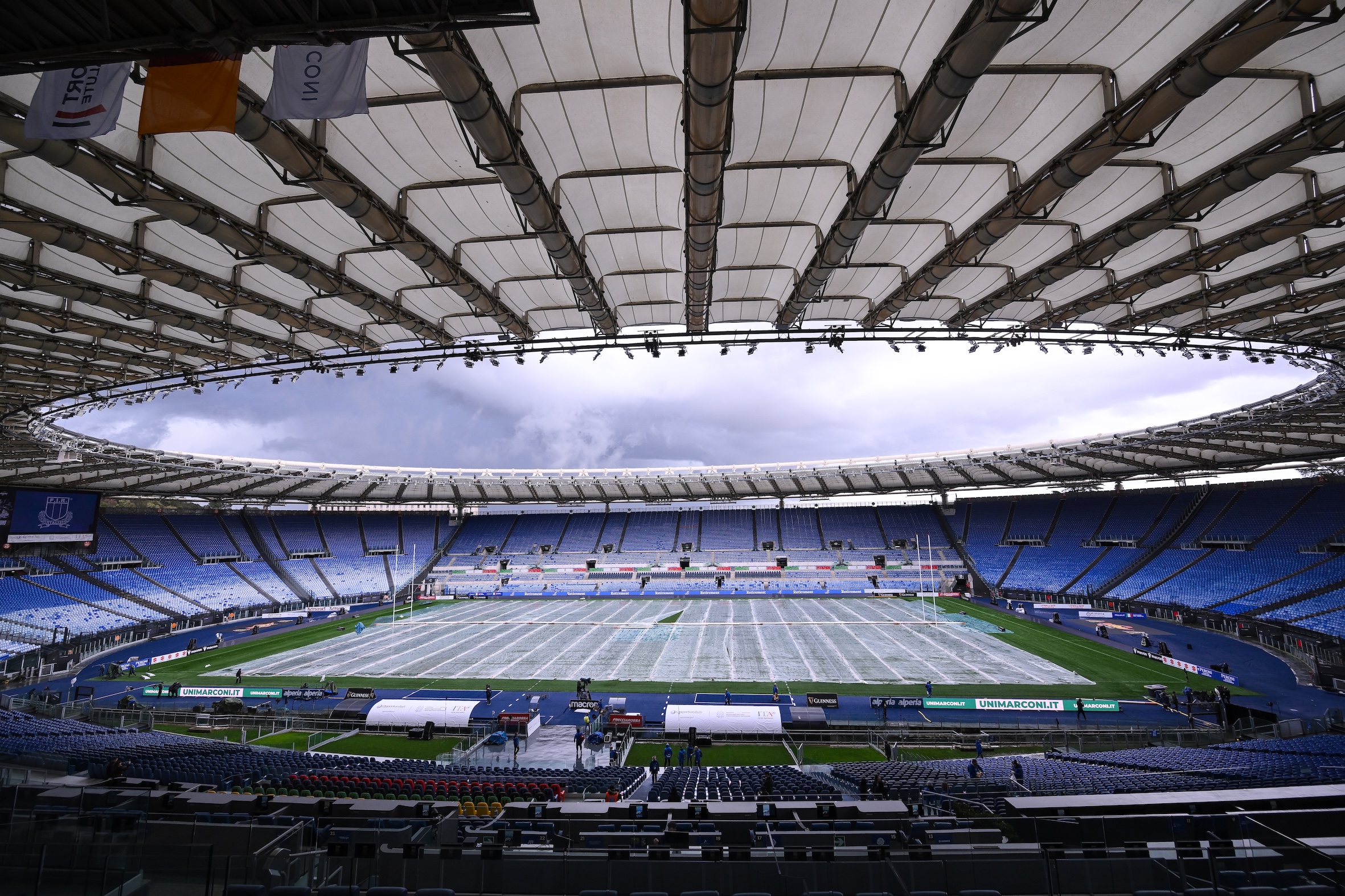 General view of Stadio Olimpico before the 2026 Guinness Six Nations Championship Round 1 game between Italy and Scotland in Stadio Olimpico