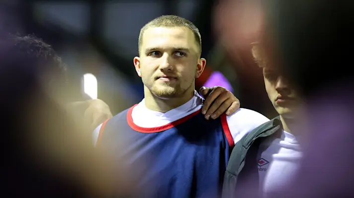 England's Ollie Scola dejected after the 2025 Under 20 Six Nations Championship Round 5 game between Wales and England in the Cardiff Arms Park