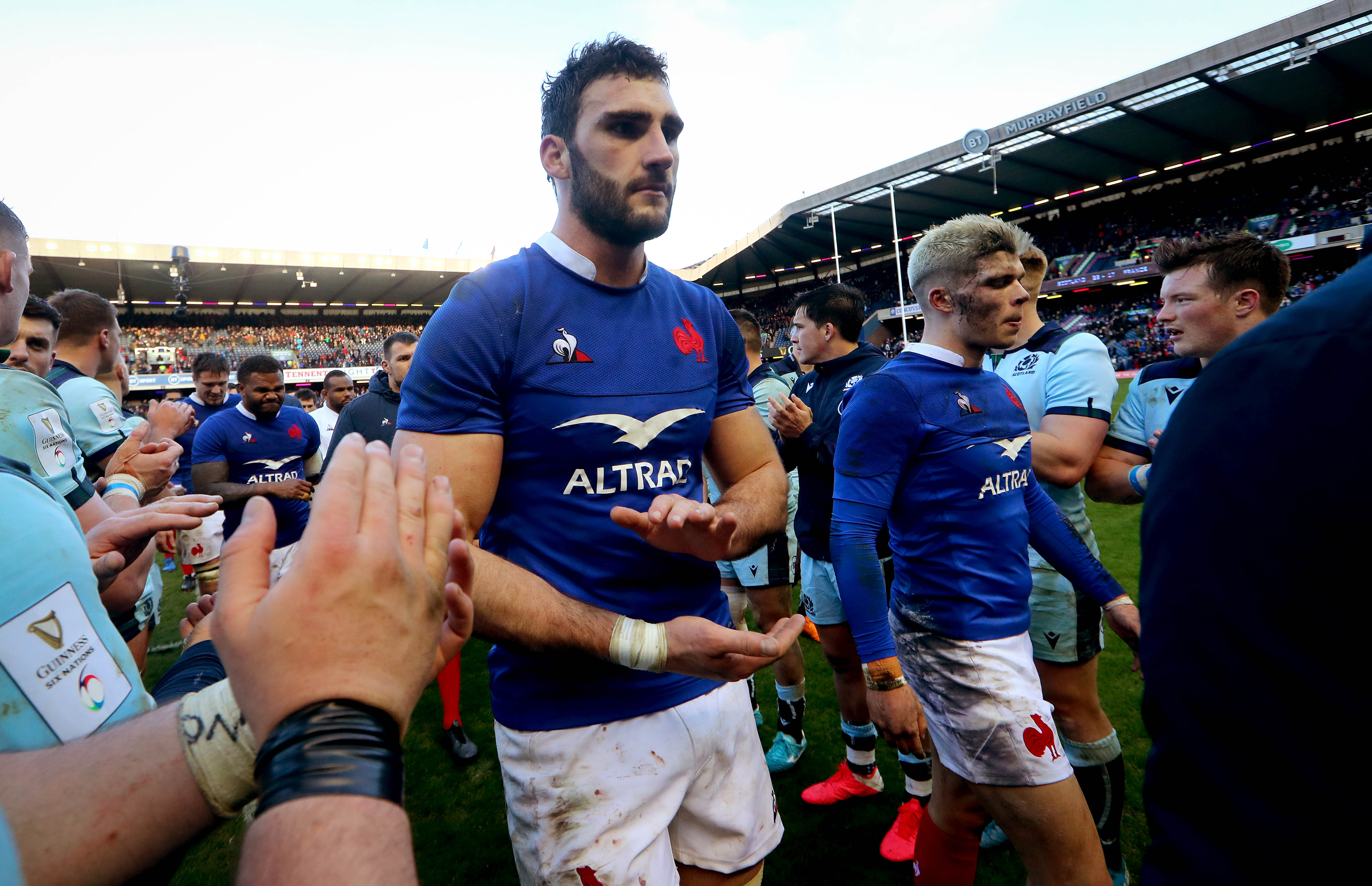 Guinness 6 Nations Round 4, BT Murrayfield, Edinburgh, Scotland 8/3/2020 Scotland vs France France's Charles Ollivon dejected after the game Mandatory Credit ©INPHO/Ryan Byrne