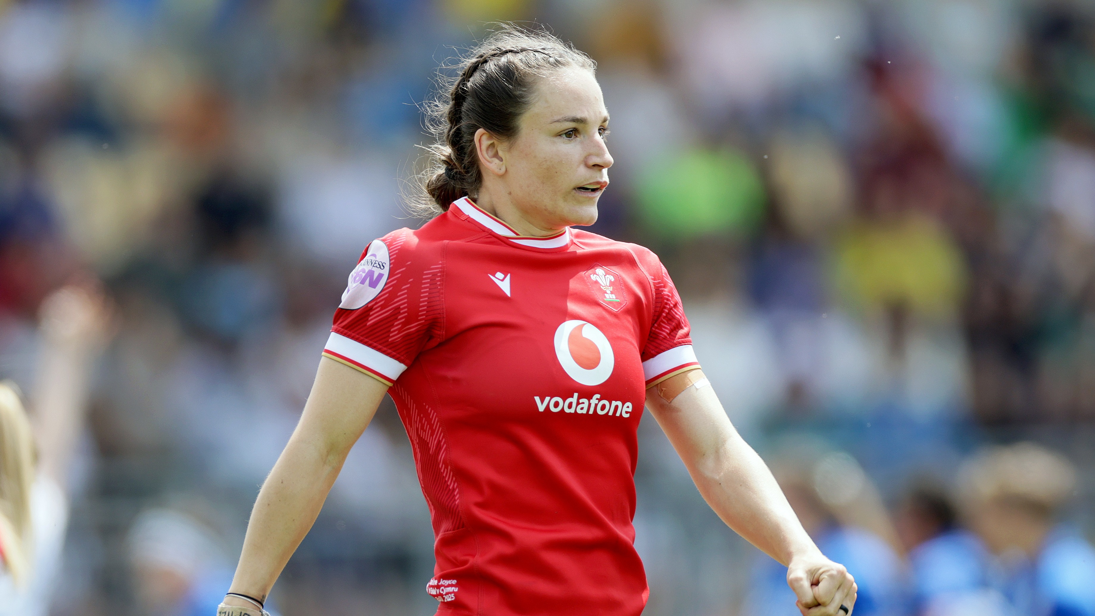 Wales' Jasmine Joyce-Butchers during the 2025 Guinness Women's Six Nations Championship Round 5 game between Italy and Wales in Stadio Sergio Lanfranchi, Parma