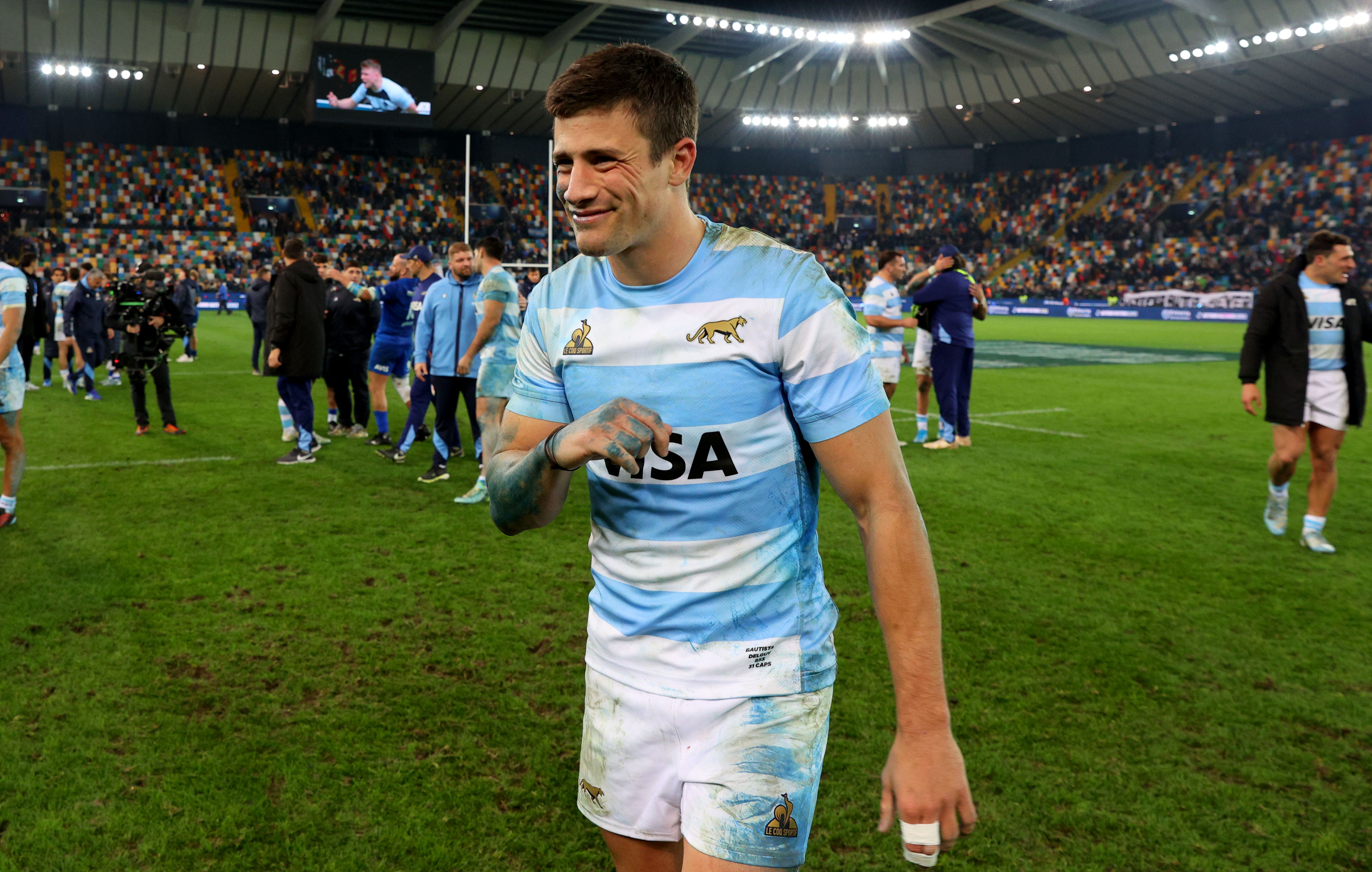Argentina's Bautista Delguy after the Autumn Nations Series between Italy and Argentina at Stadio Friuli,