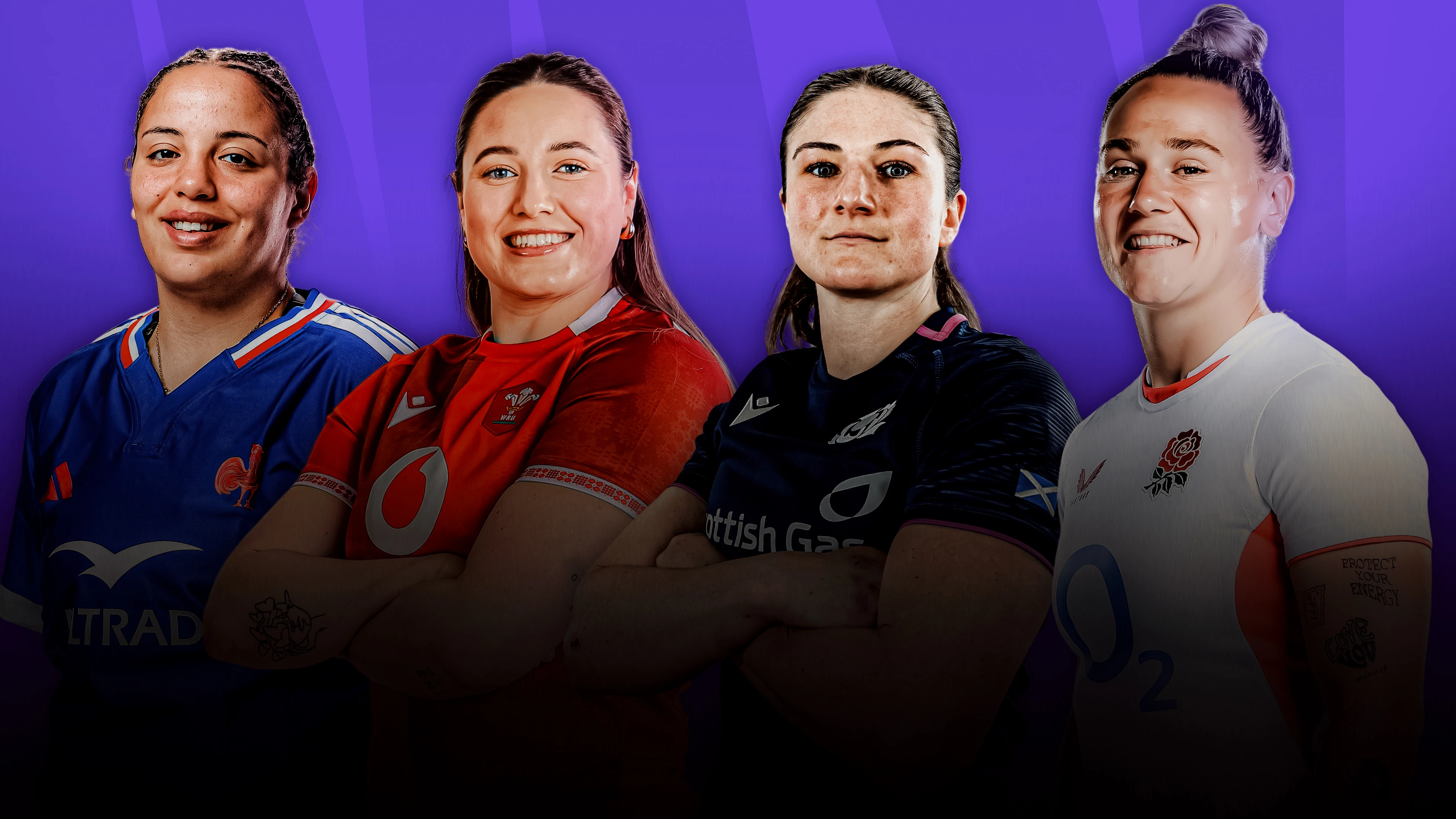 An image showing all four Weekend MVP nominees from Round 1 of the 2026 Guinness Women's Six Nations.