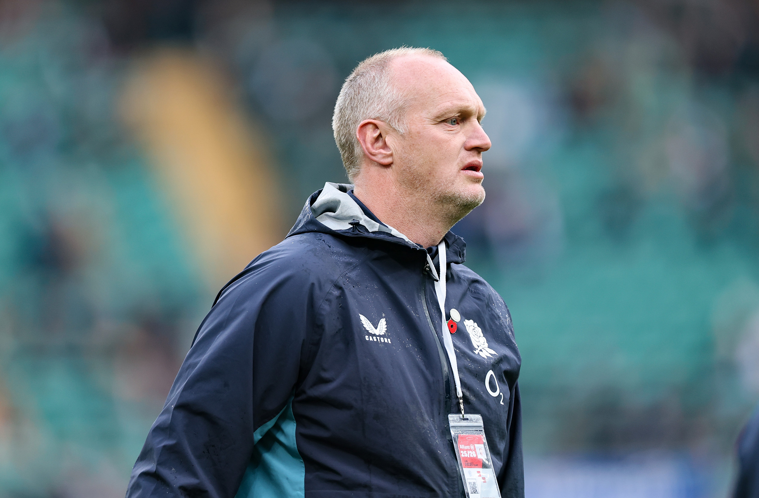 Lee Blackett looks on from the Twickenham sidelines during the 2025 Quilter Nations Series.