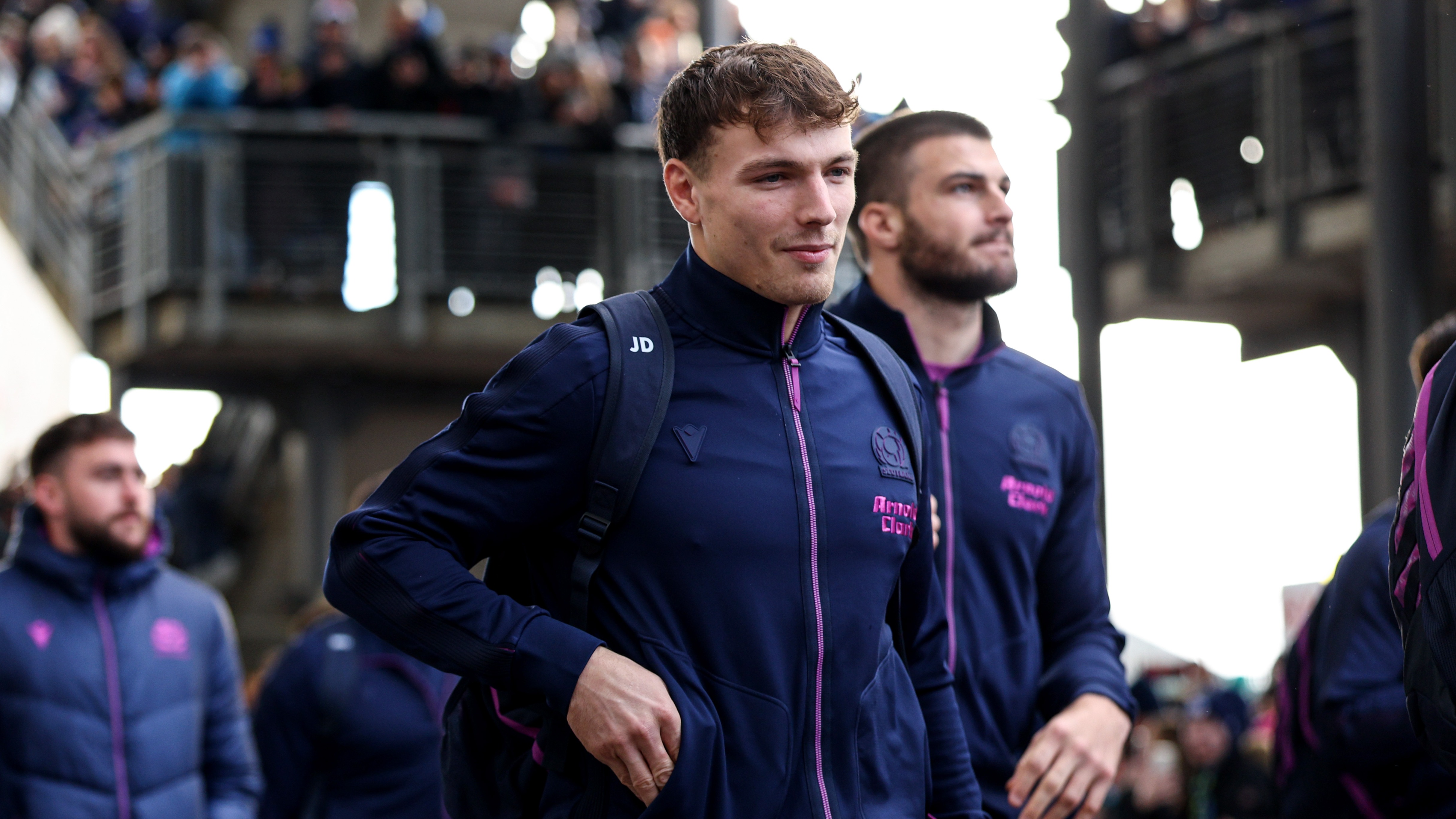 Scotland's Jamie Dobie arrives ahead of the 2025 Quilter Nations Series game against Argentina in Murrayfield.