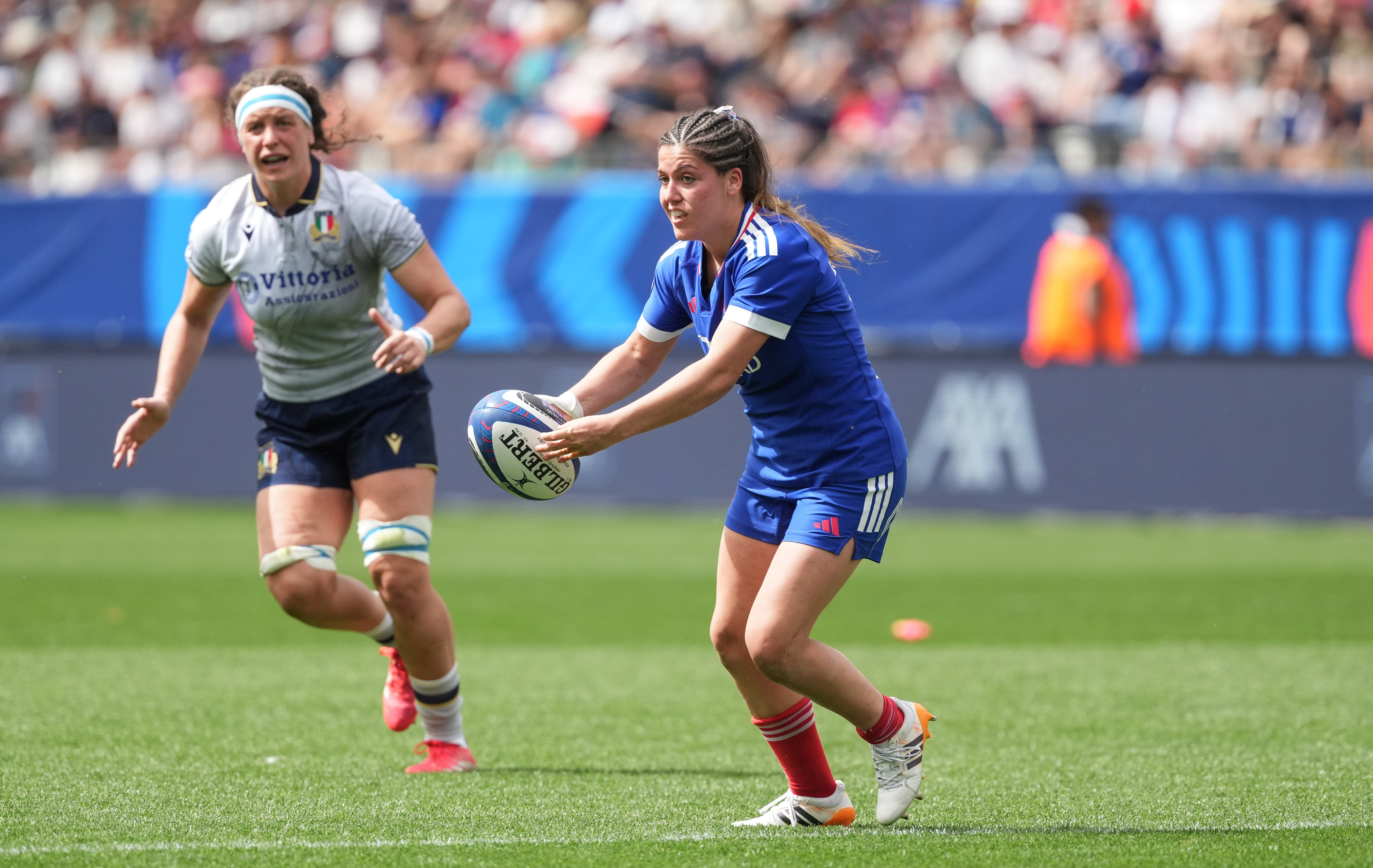 France’s Pauline Barrat during the 2026 Guinness Women's Six Nations Championship Round 1 game between France and Italy in Alpine Stadium, Grenoble, France, Saturday, April 11, 2026 (Photo by Dave Winter / Inpho).