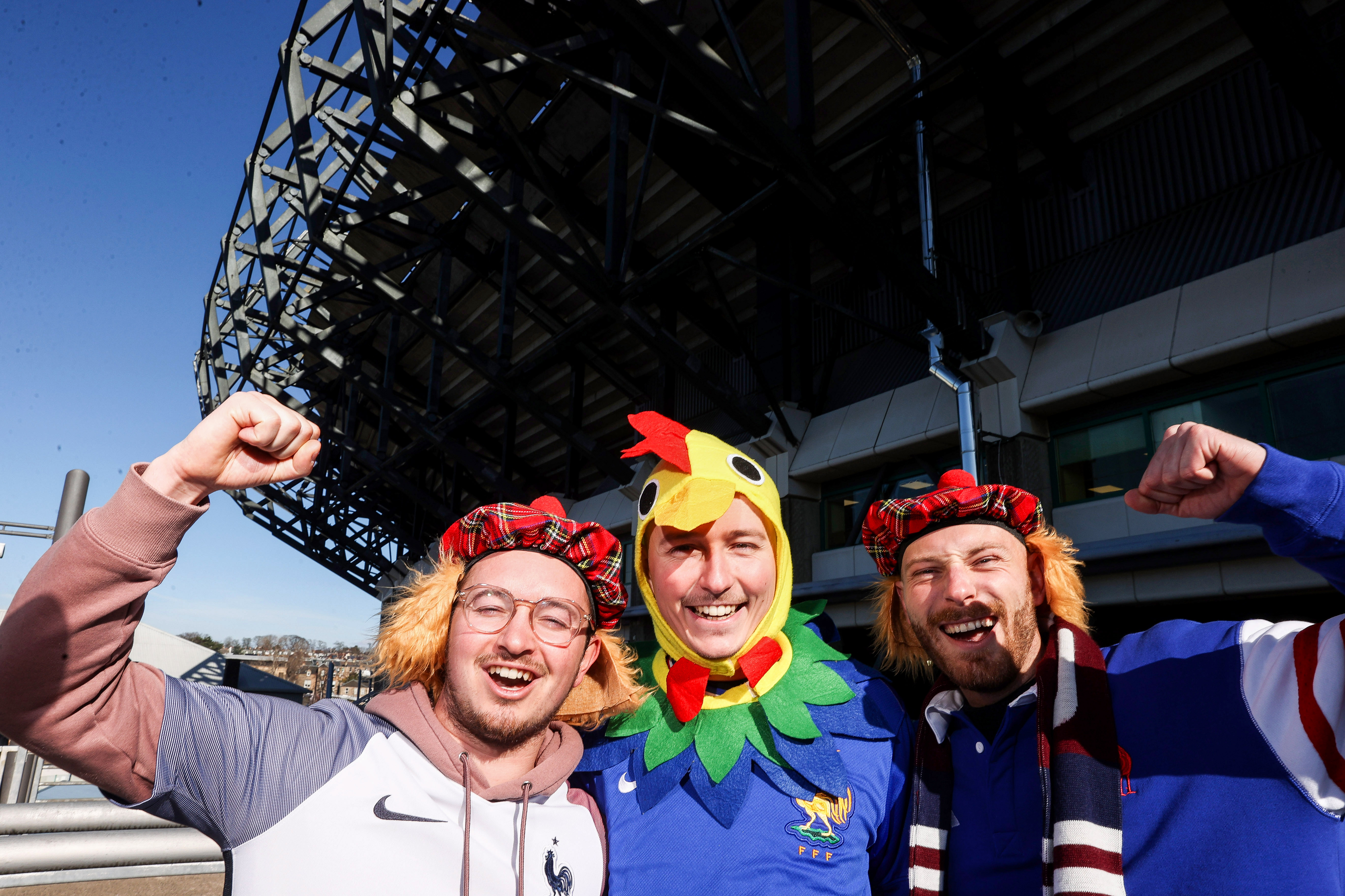 French fans in front of Murrayfield Stadium in Edinburgh ahead of 2026's round four clash.