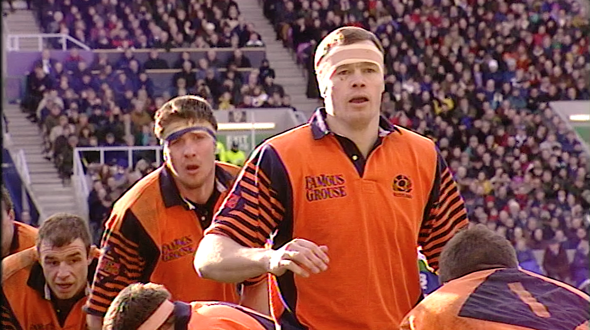 Scotland prepare for a lineout against France during the inaugural Six Nations Championship in 2000.