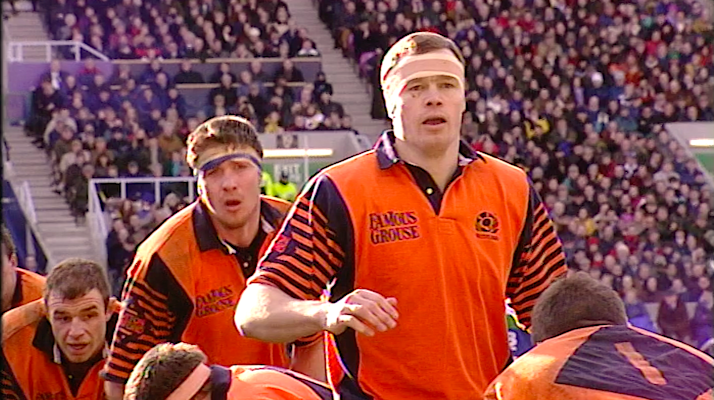 Scotland prepare for a lineout against France during the inaugural Six Nations Championship in 2000.