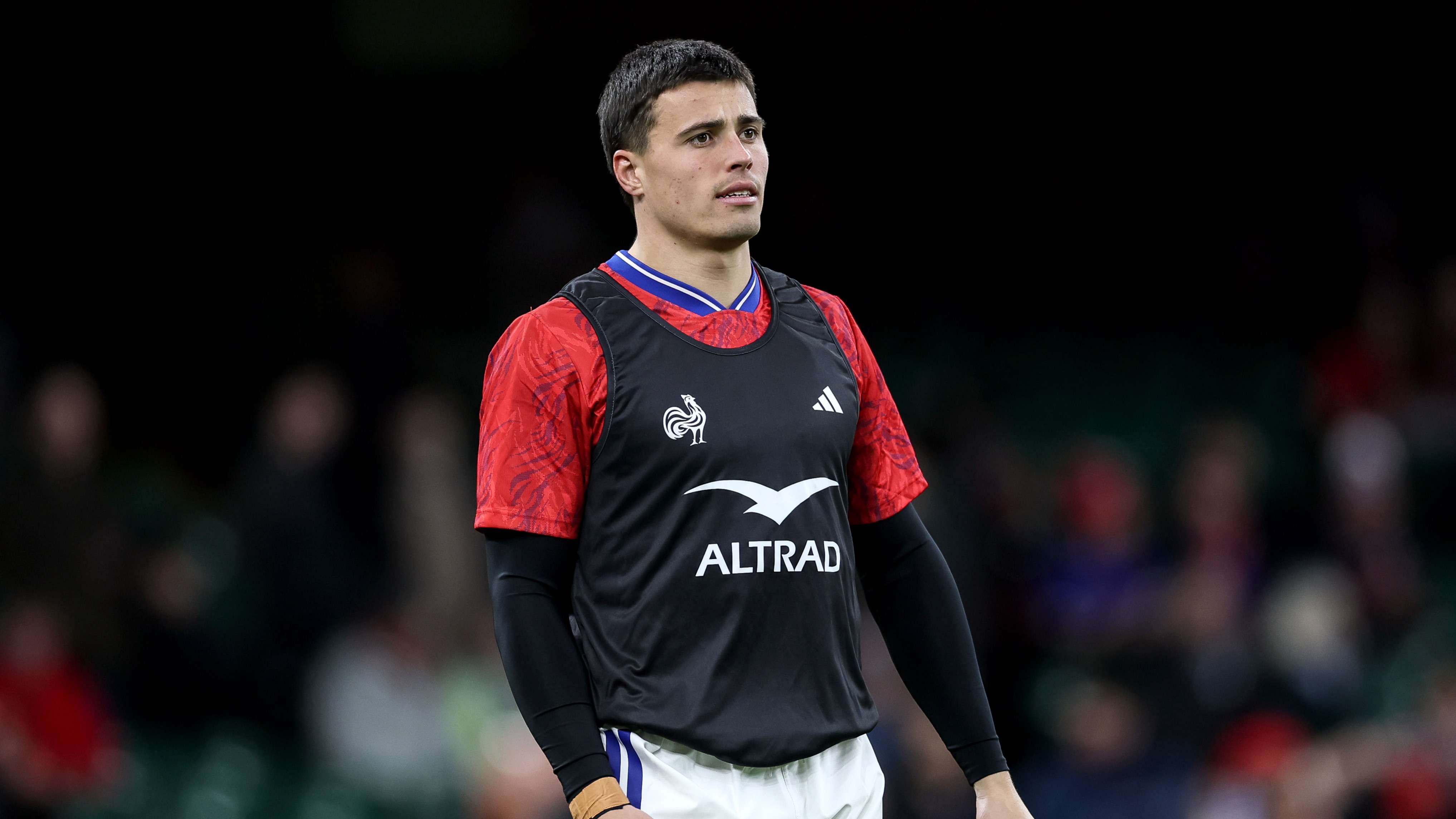 France’s Gael Drean during the warm-up ahead of the 2026 Guinness Men's Six Nations match against Wales.