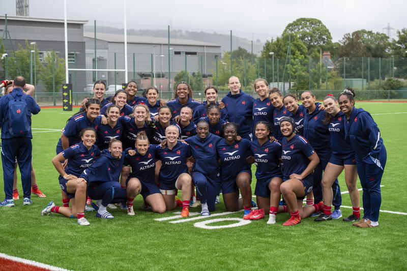 A joyous France side after winning their opening match