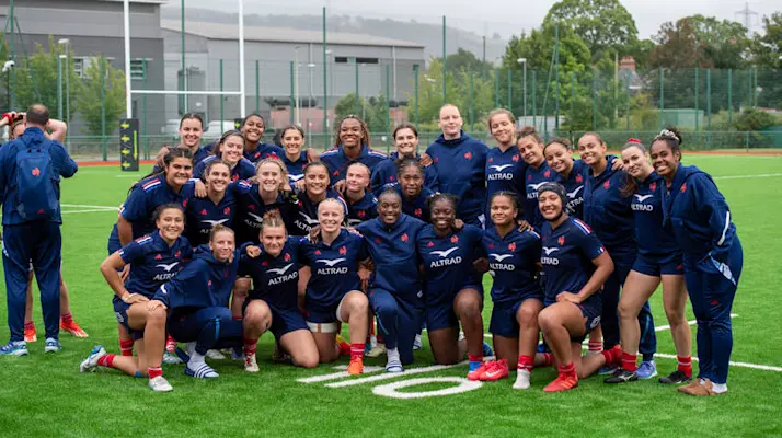 A joyous France side after winning their opening match