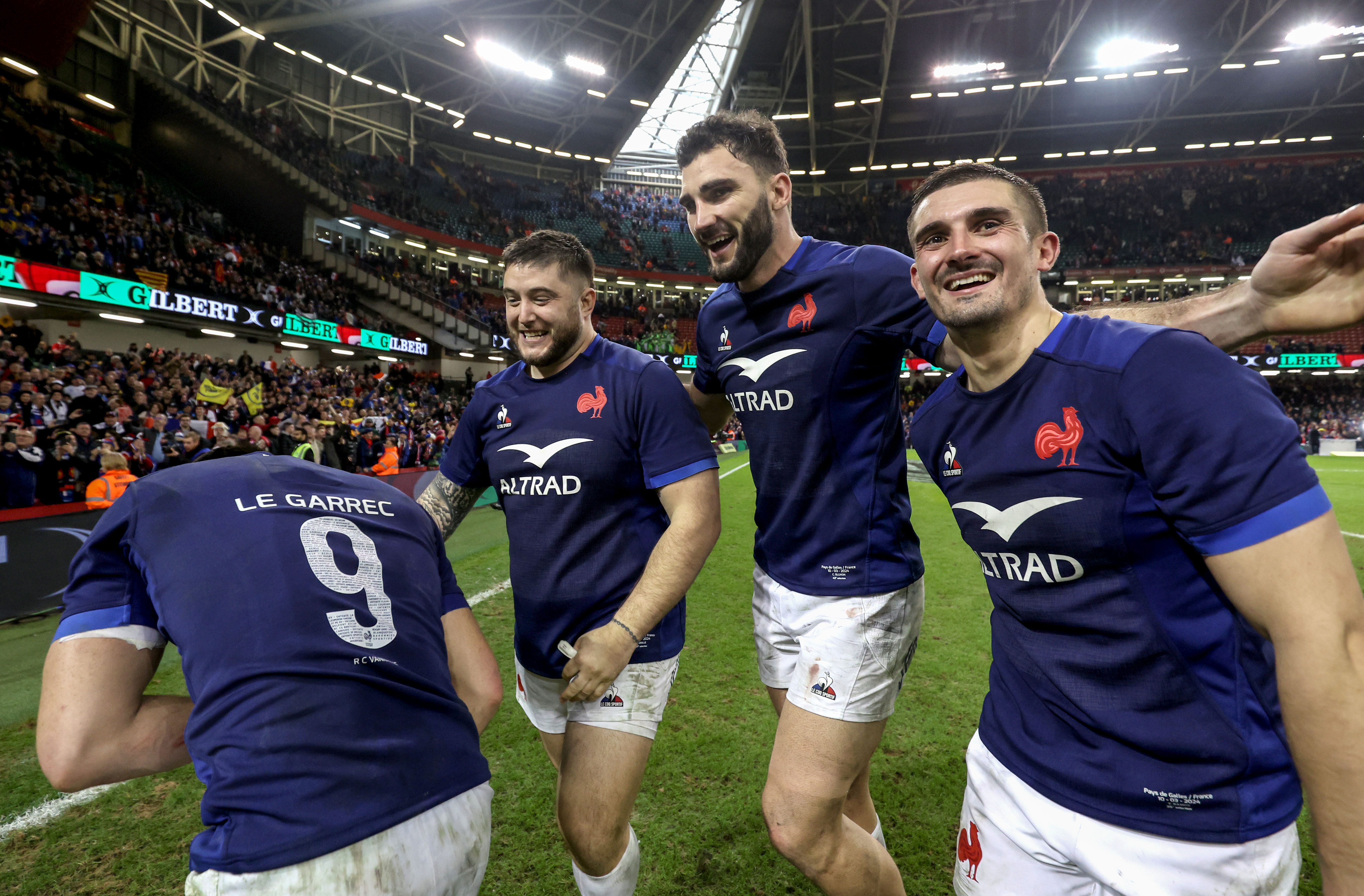 France players celebrate beating Wales on Super Saturday 2024