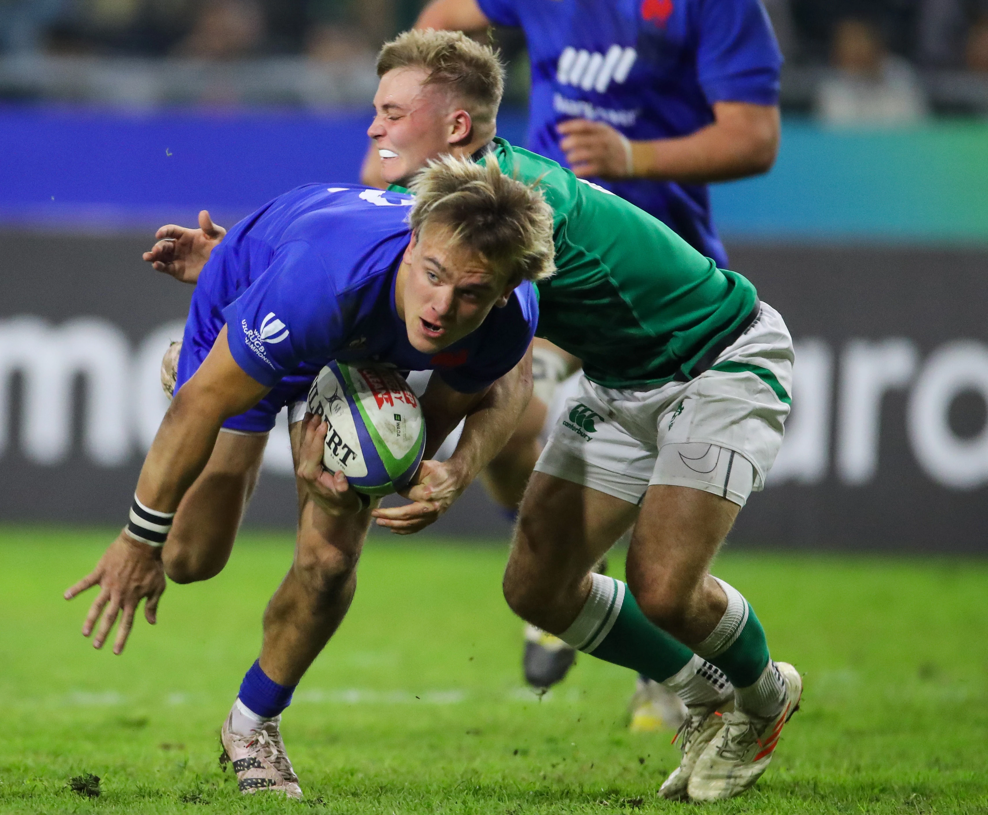 Paul Costes of France during the World Rugby U20 Championship 2023 final match between Ireland and France during the Ireland v France World Rugby Under 20 Championship Final on July 14, 2023 in Cape Town, South Africa. (Photo by World Rugby/World Rugby via Getty Images)