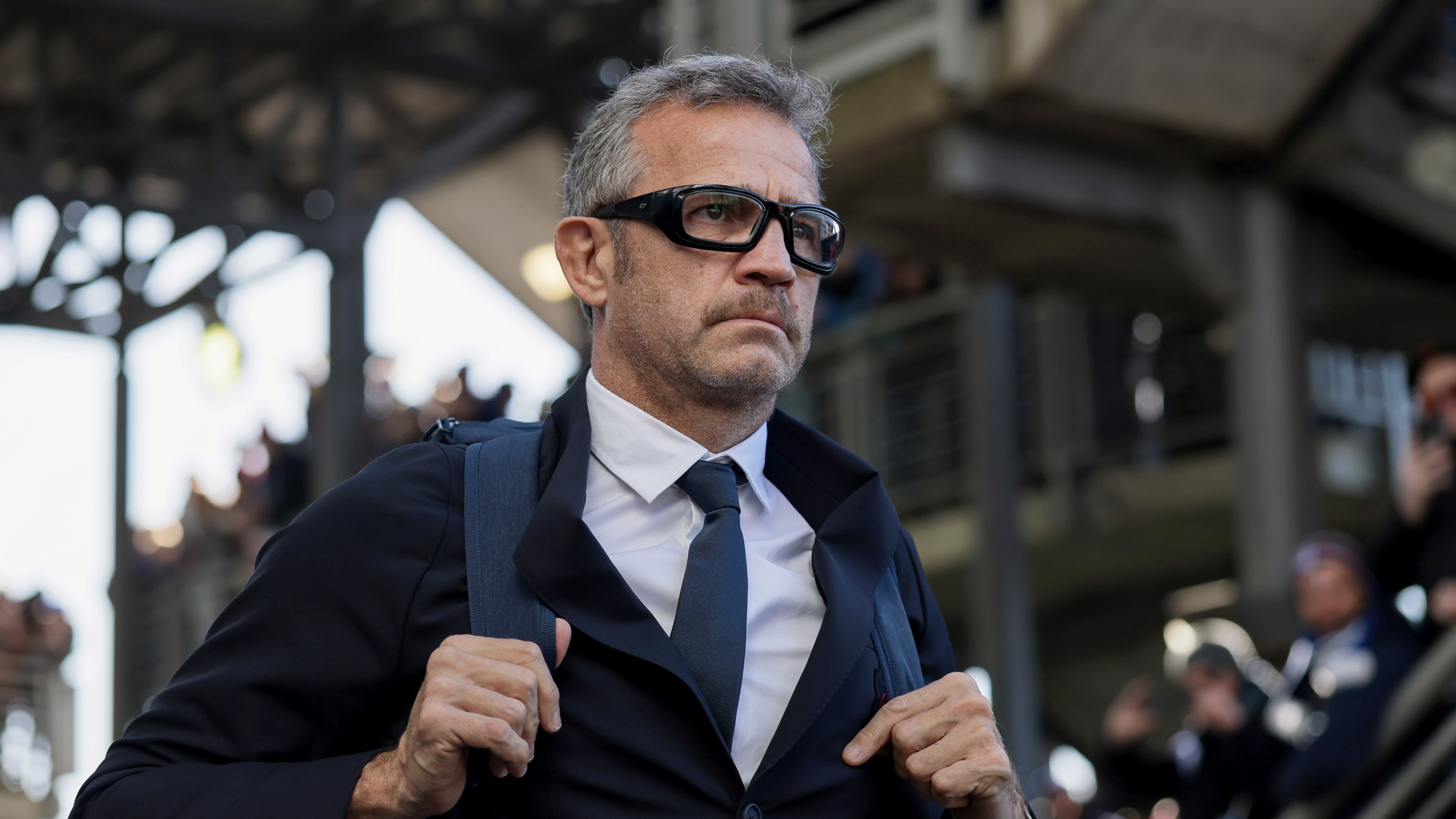 France head coach Fabien Galthié arrives at Murrayfield for the round four clash in the 2026 Championship.