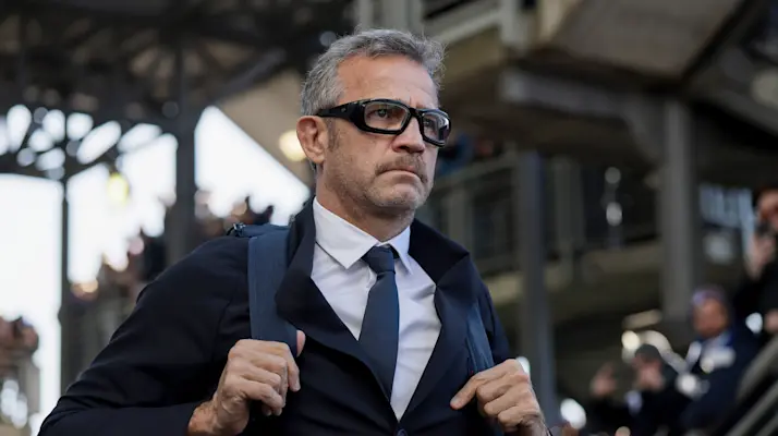France head coach Fabien Galthié arrives at Murrayfield for the round four clash in the 2026 Championship.