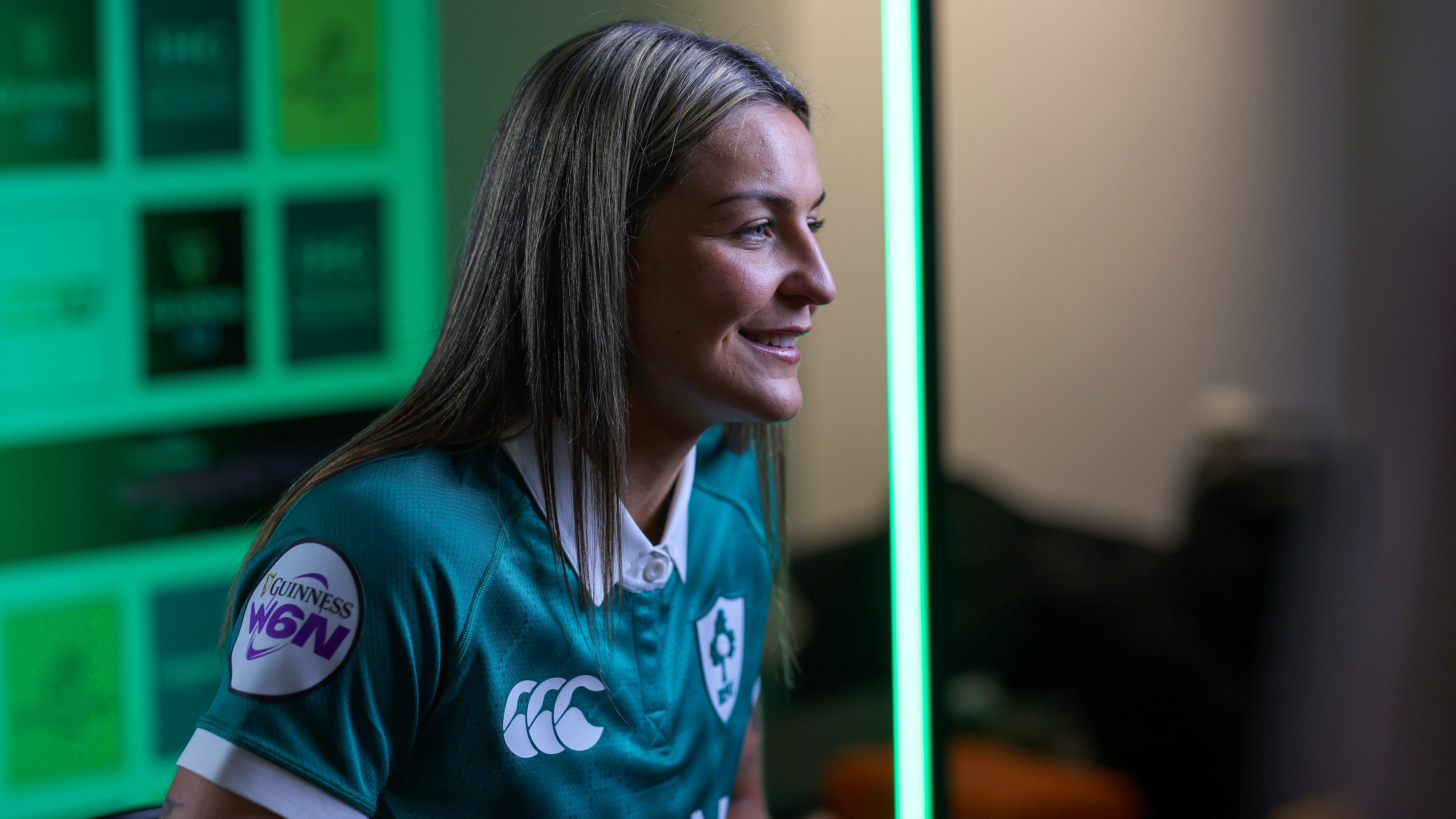 Ireland’s Erin King speaks to the media during the 2026 Guinness Women’s Six Nations Launch in Guinness Old Brewer’s Yard, London, 