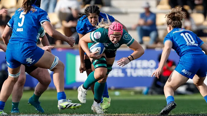 Ireland's Dorothy Wall during the 2025 Guinness Women's Six Nations Championship Round 2 game between Italy and Ireland in the Stadio Sergio Lanfranchi, Parma