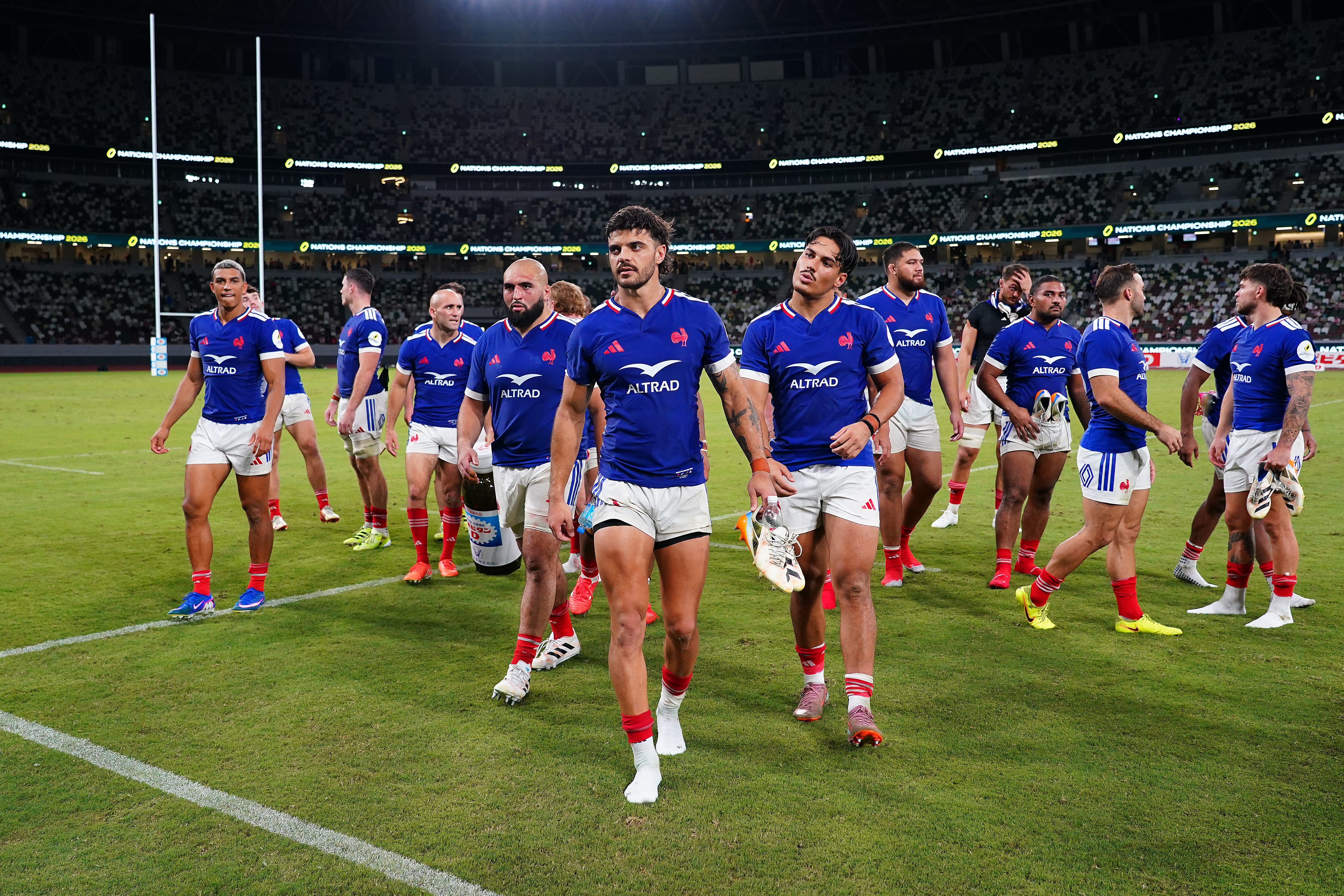 France walk off the field after their victory against Japan in Tokyo during the Southern Series leg of the 2026 Nations Championship.