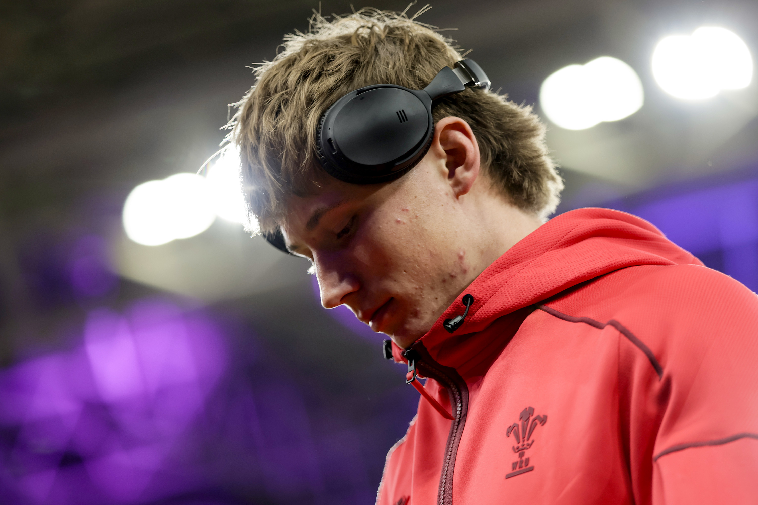 Ellis Mee arrives at Principality Stadium during the 2025 Quilter Nations Series.