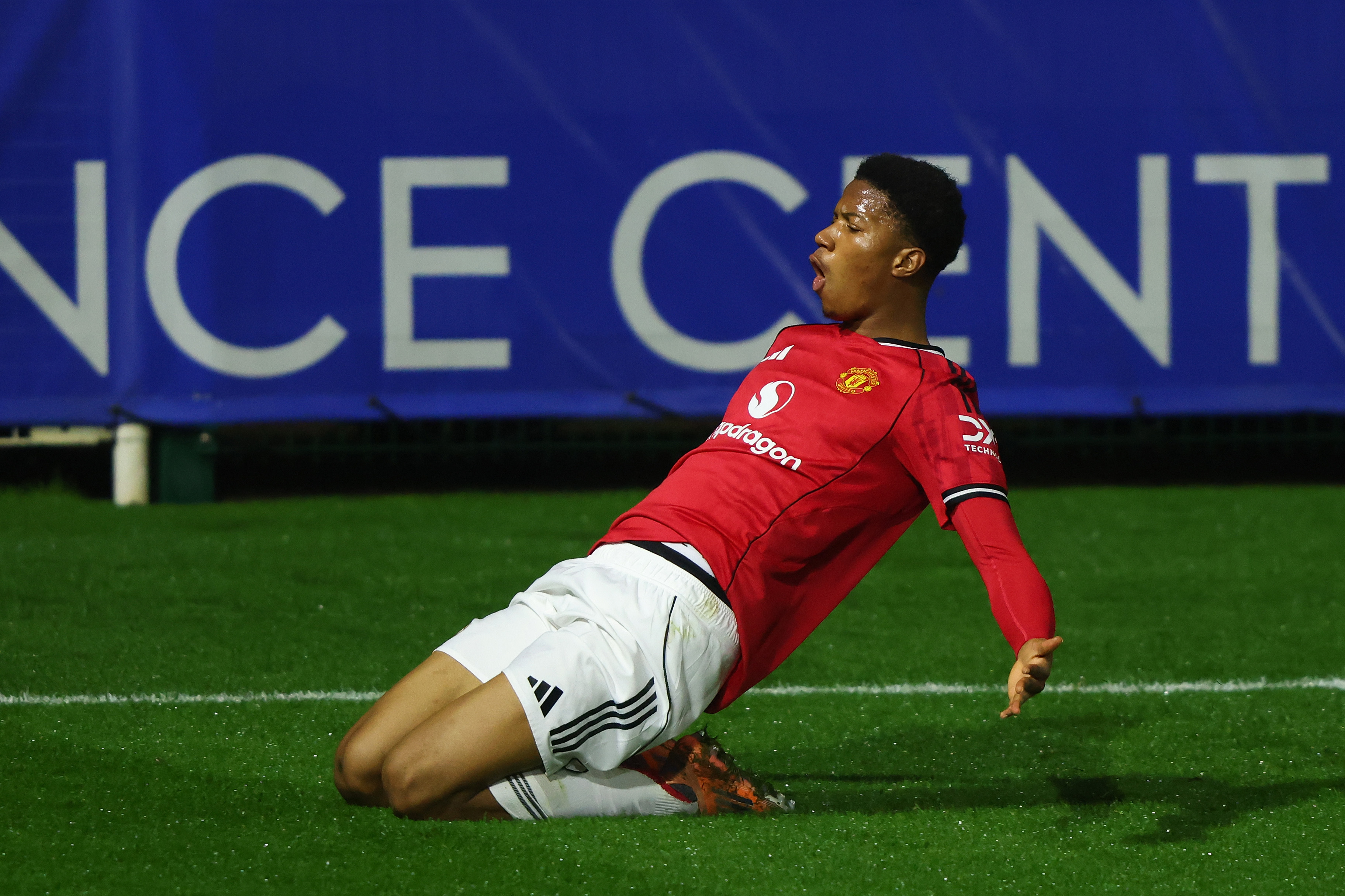Chido Obi in action for Manchester United Under-21s