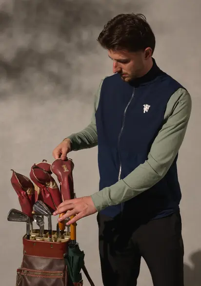 Mason Mount modelling the Manchester United golf range