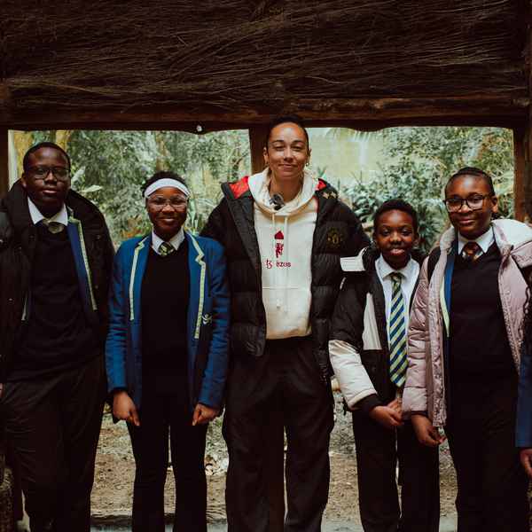 Phallon Tullis Joyce joins Manchester United Foundation Eco Reds students at Chester Zoo