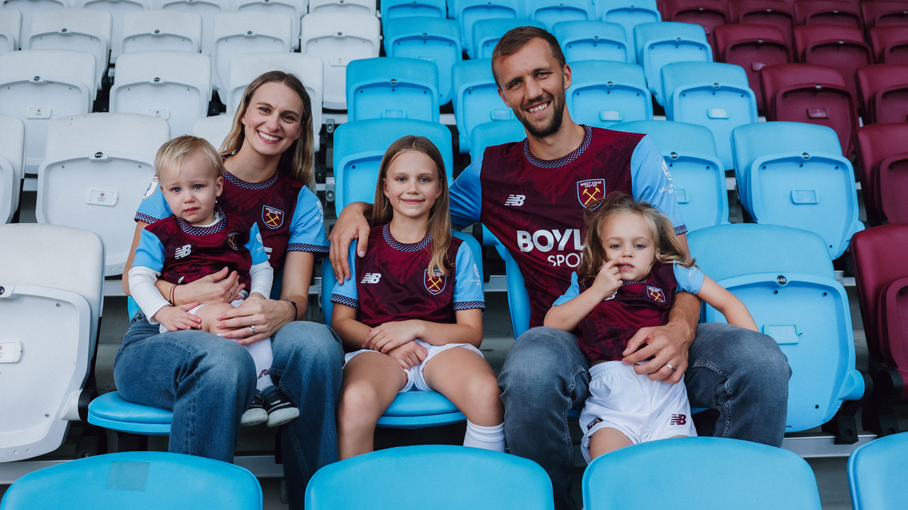 Tomáš Souček and family at London Stadium