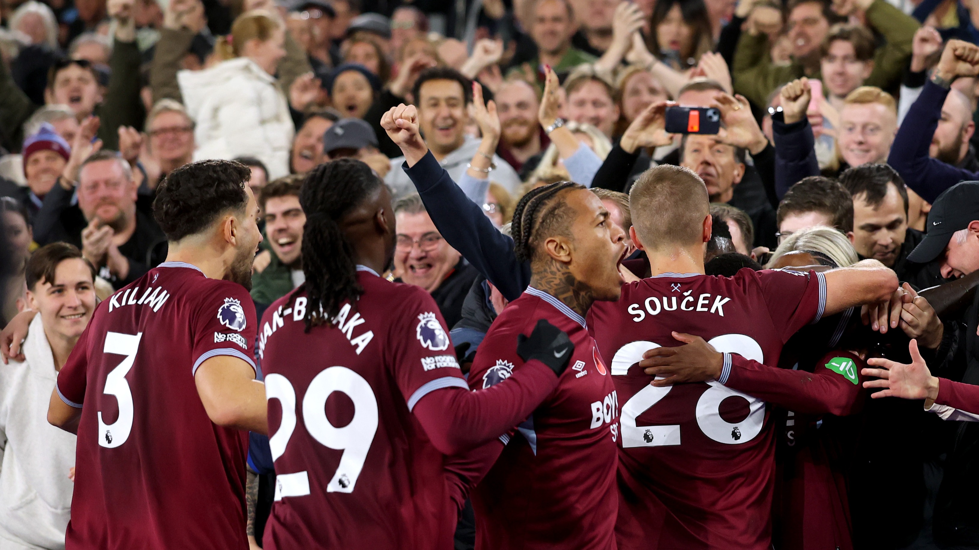 West Ham fans at London Stadium