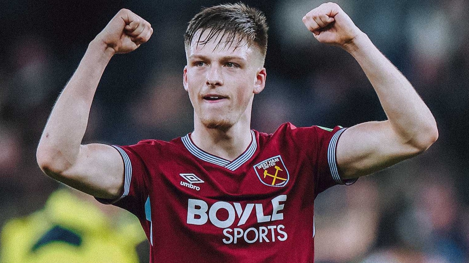 Ollie Scales celebrates victory at Spurs