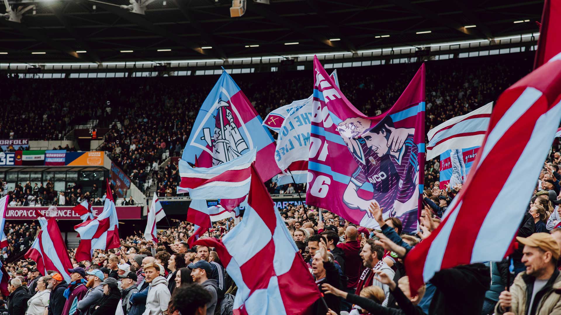 Fans flags London Stadium