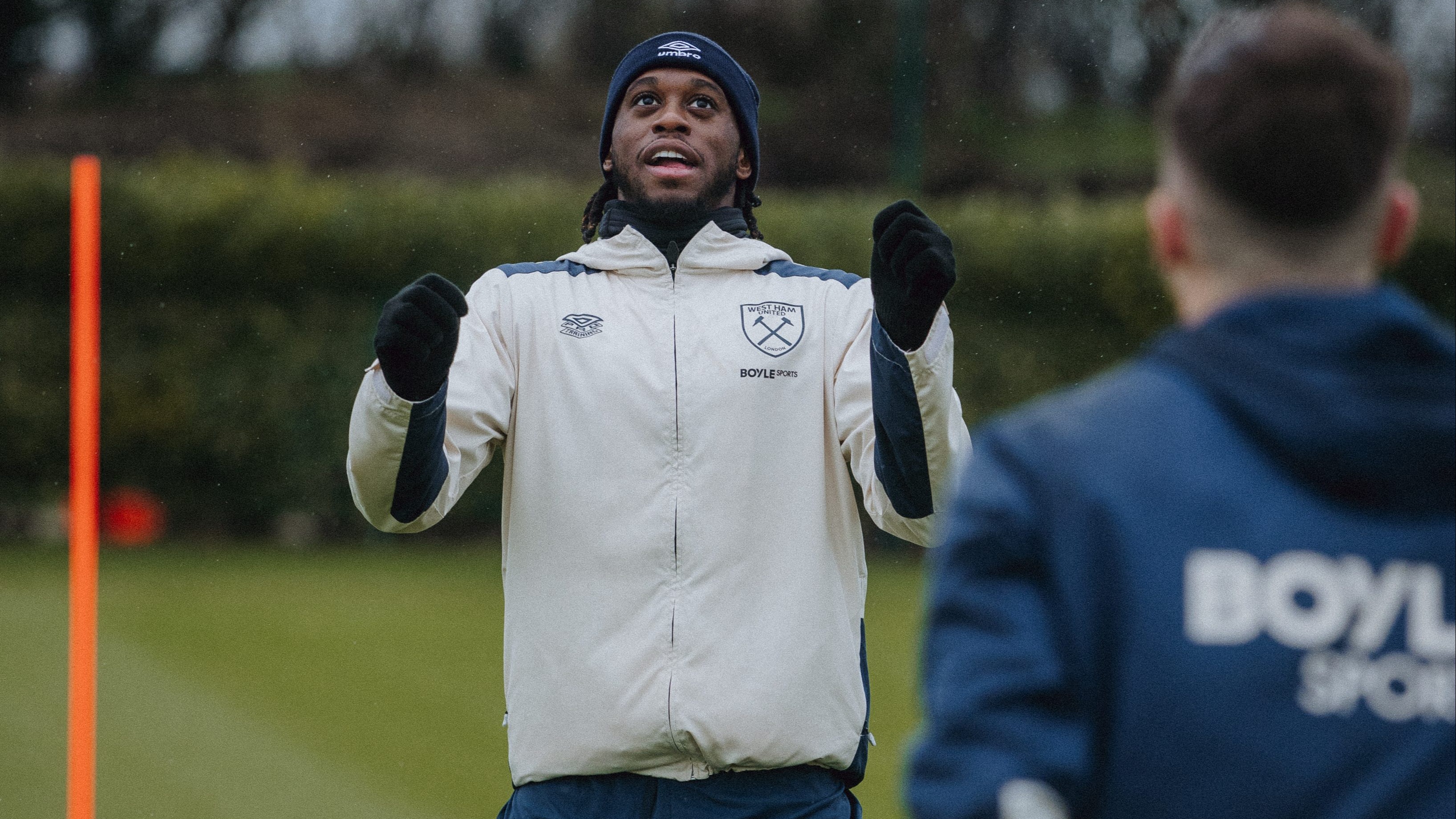 Aaron Wan-Bissaka in training at Rush Green