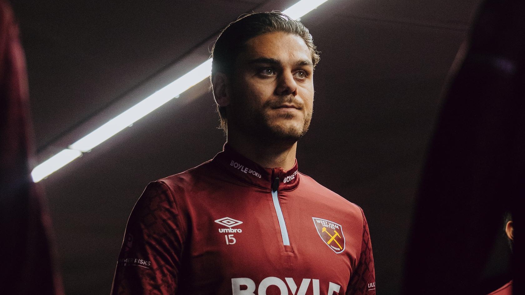 Dinos Mavropanos in the tunnel at London Stadium