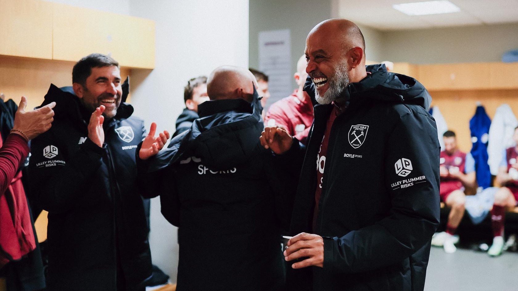 Nuno celebrates at Swansea