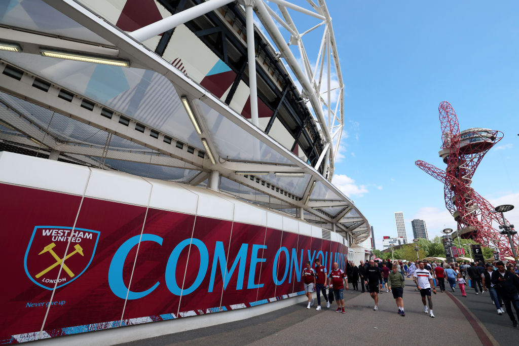 London Stadium external GV Come on you Irons