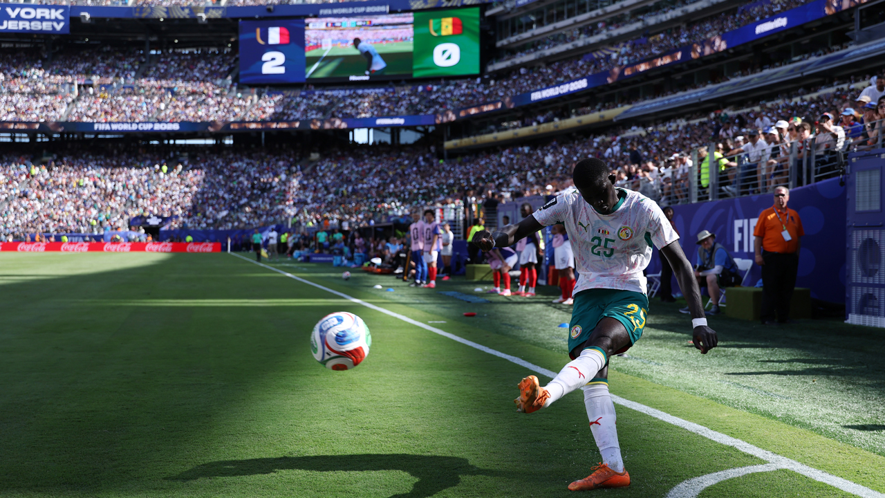 El Hadji Malick Diouf in action for Senegal against France