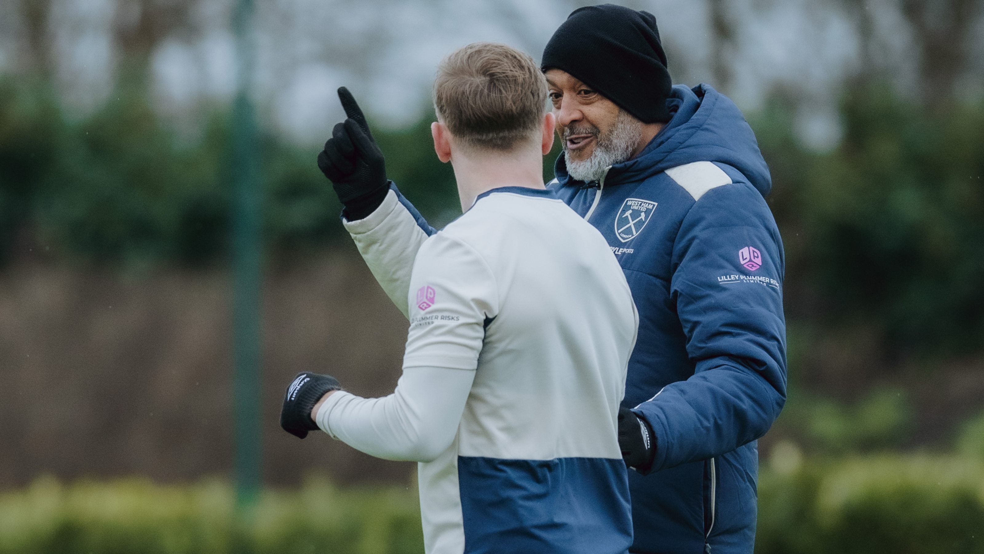 Nuno and Bowen in training