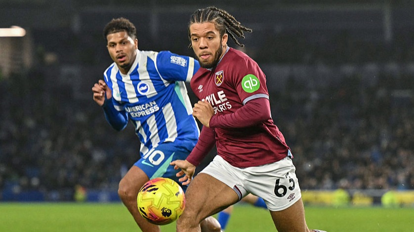 Ezra Mayers in action against Brighton